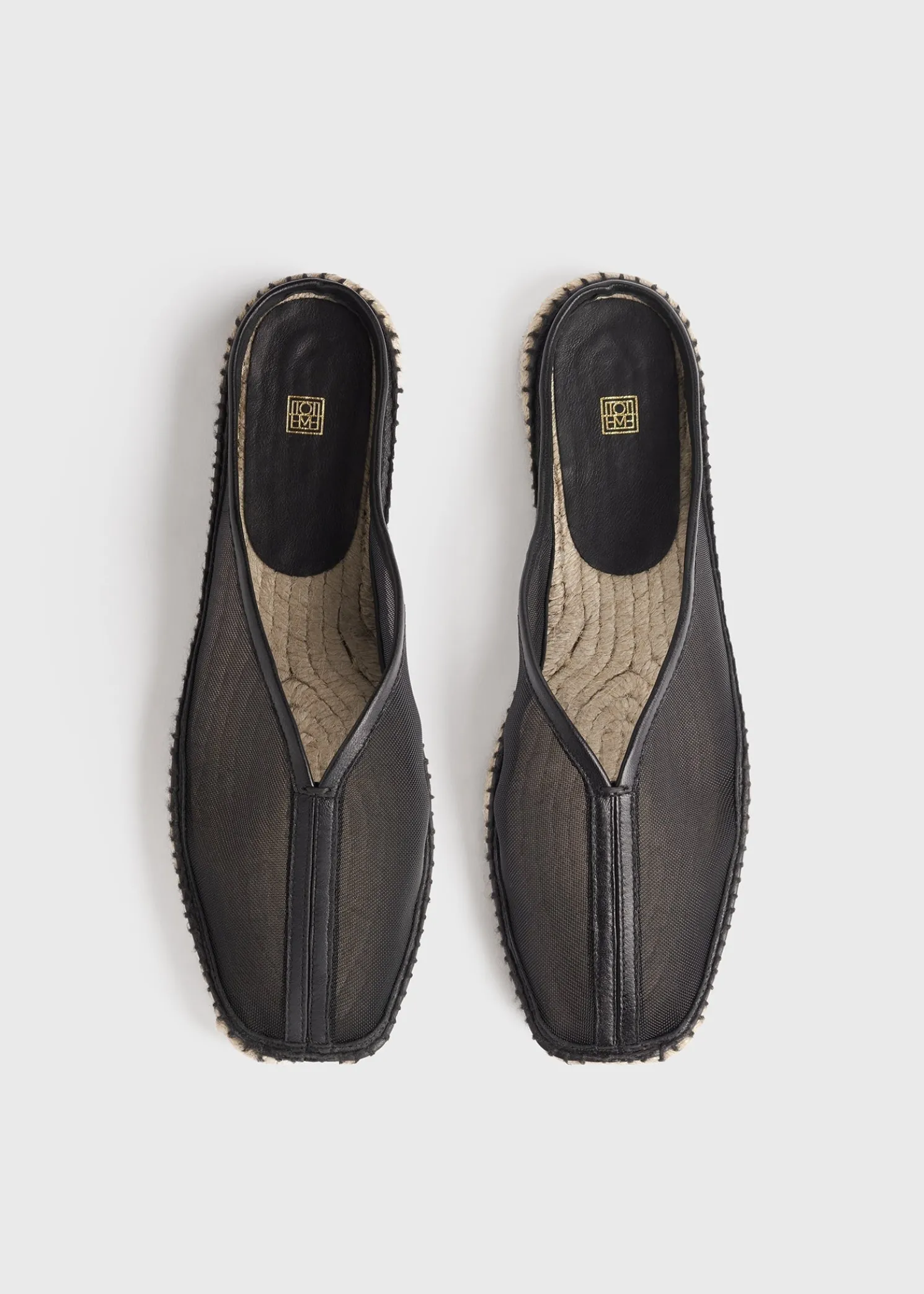 Mesh espadrille slippers black