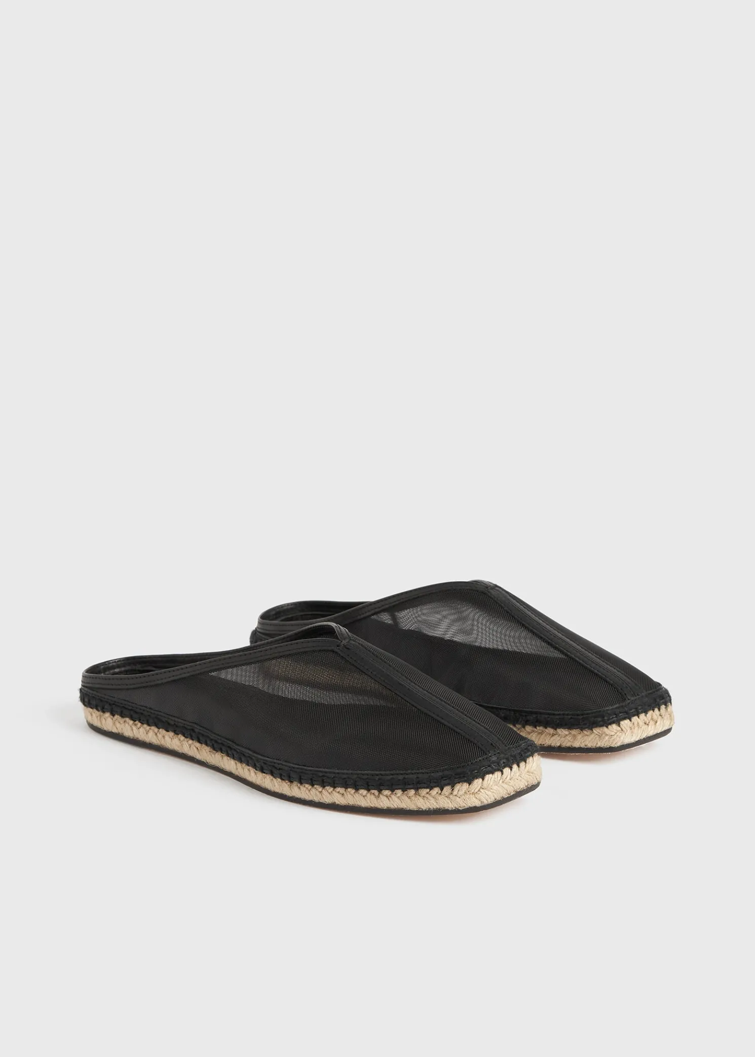 Mesh espadrille slippers black