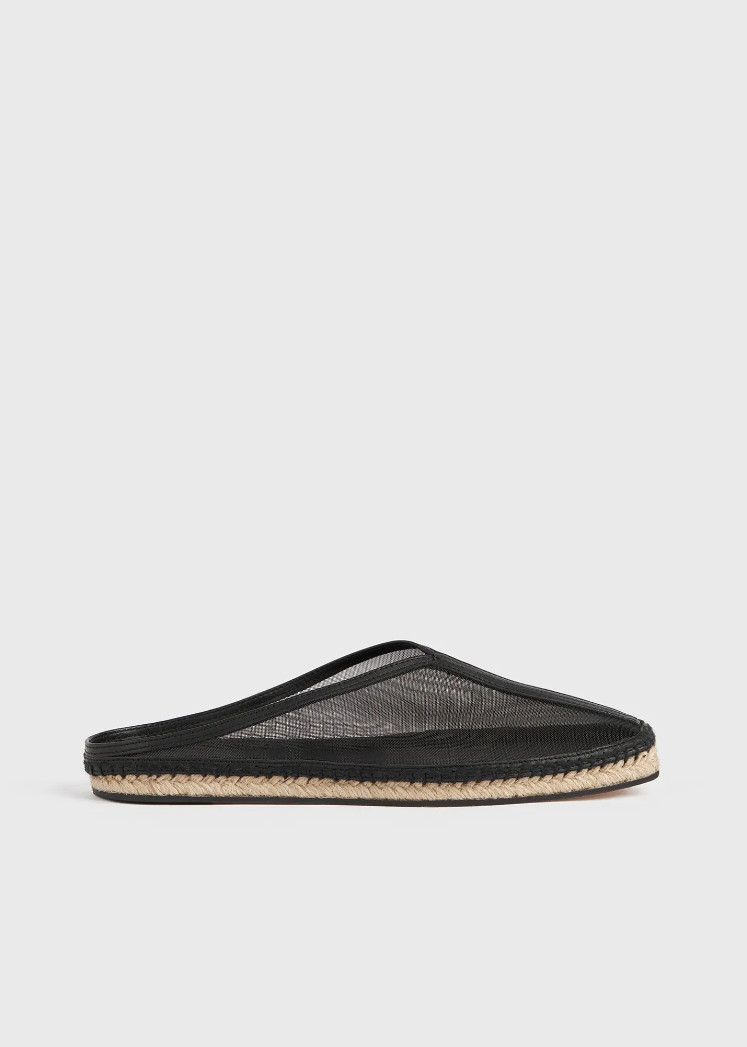 Mesh espadrille slippers black