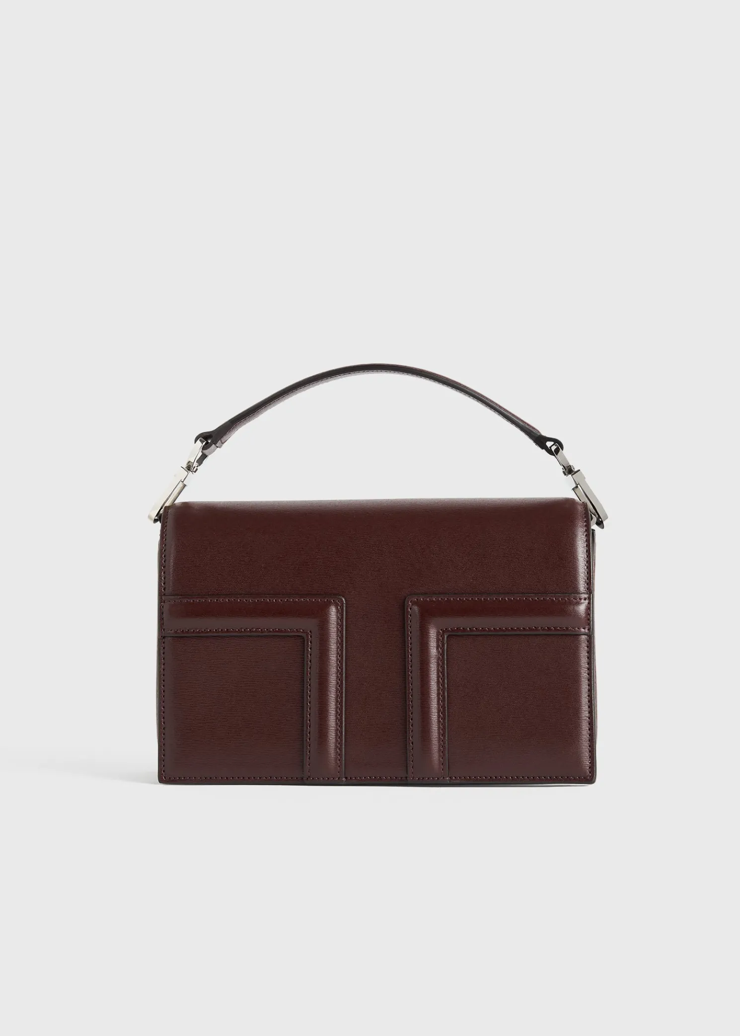 Mini t-flap leather bag bordeaux