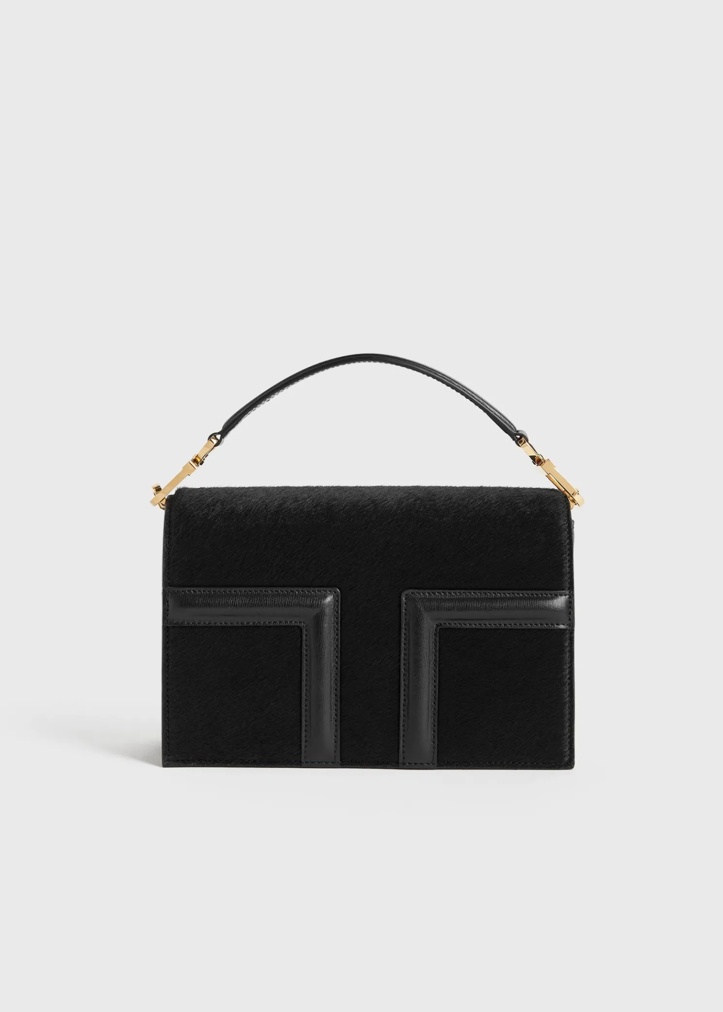 Mini T-flap pony hair bag black
