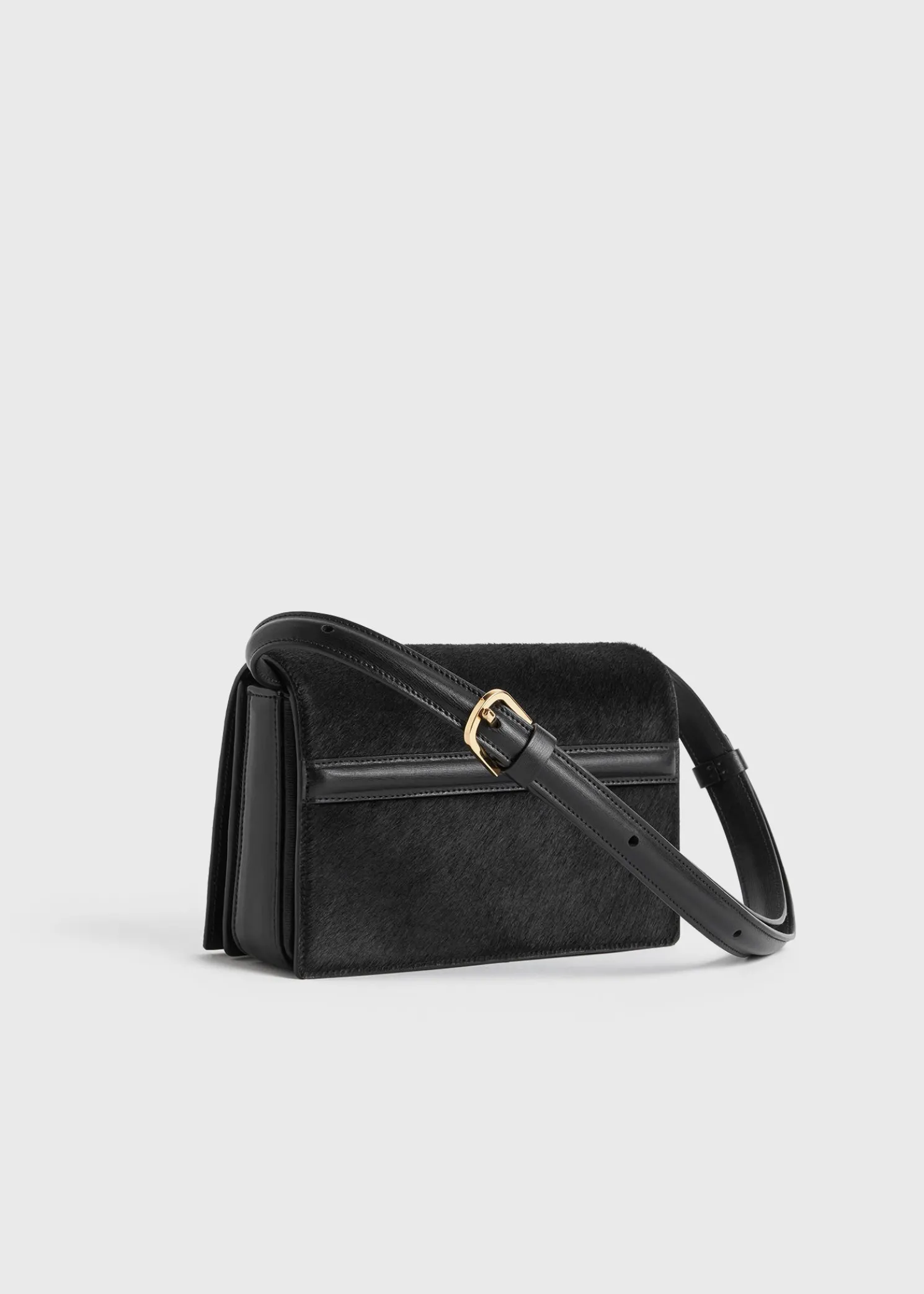 Mini T-flap pony hair bag black