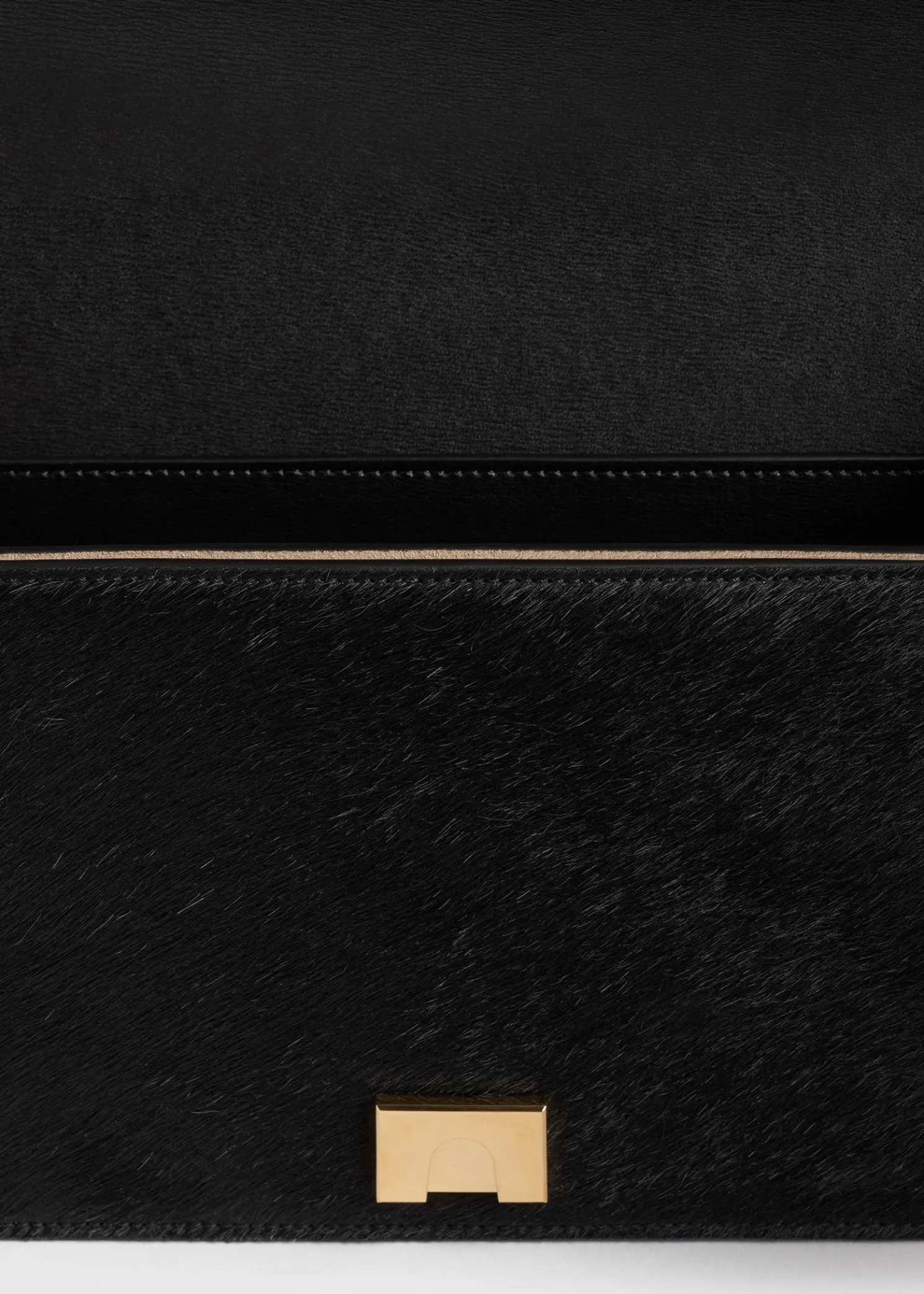 Mini T-flap pony hair bag black