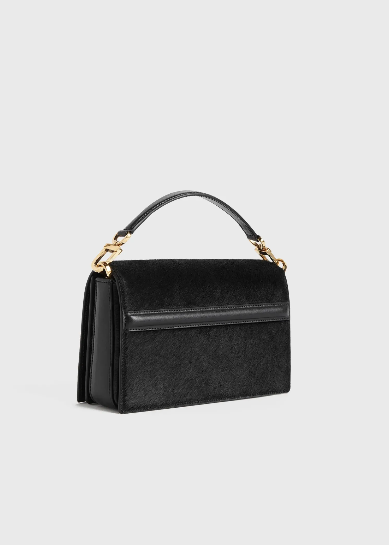 Mini T-flap pony hair bag black