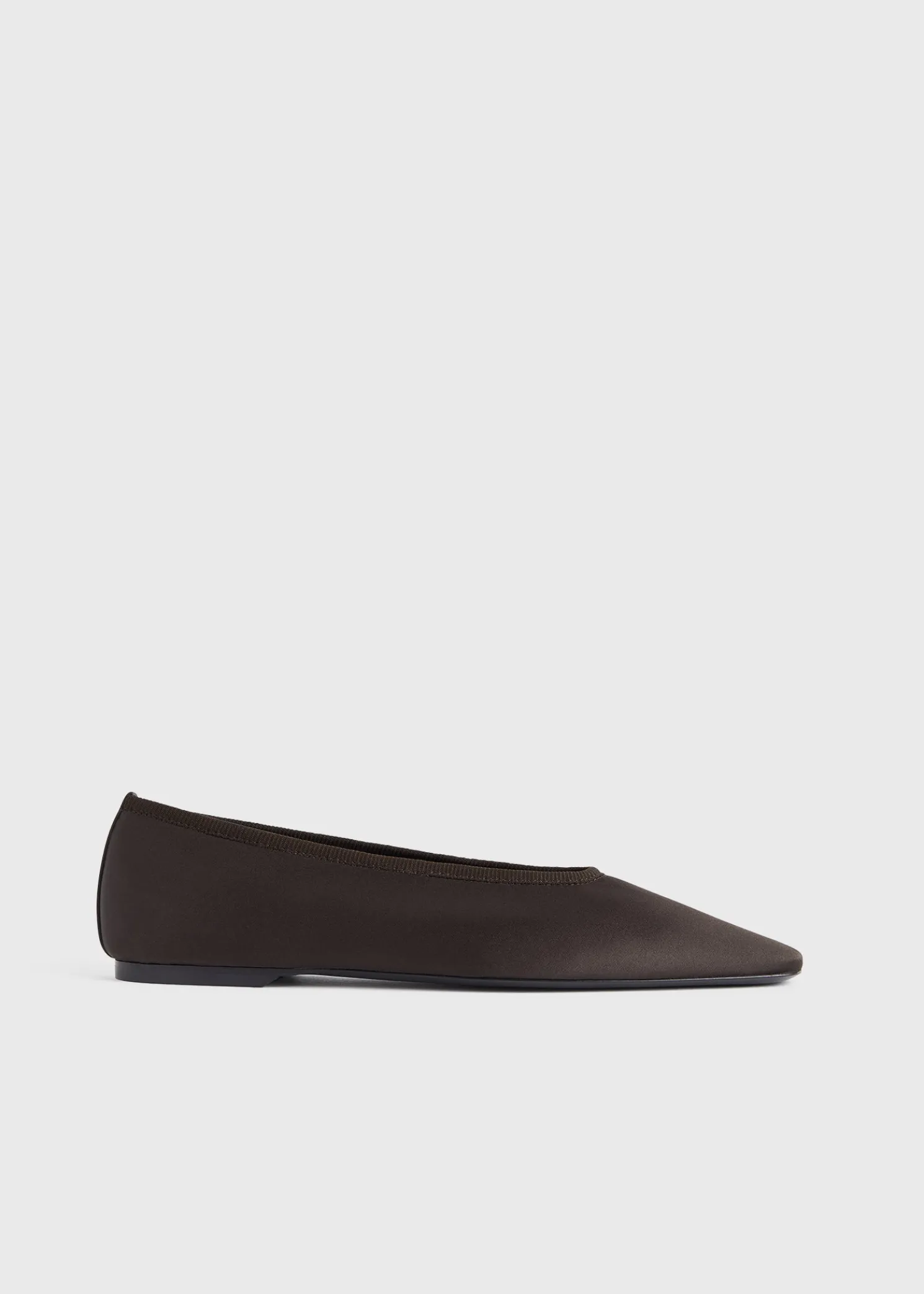 Minimalist satin ballerinas espresso