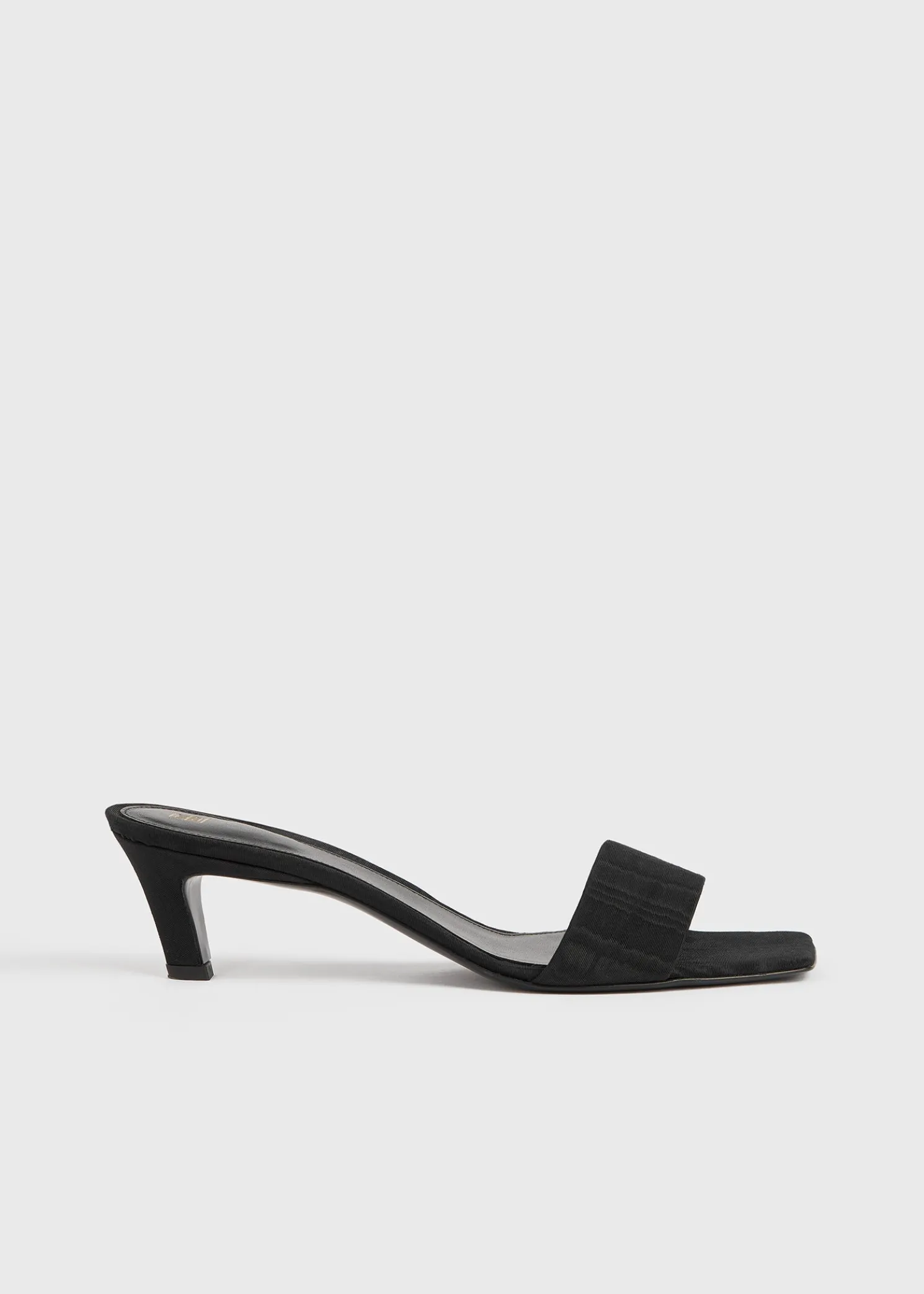 Moiré mule sandals black