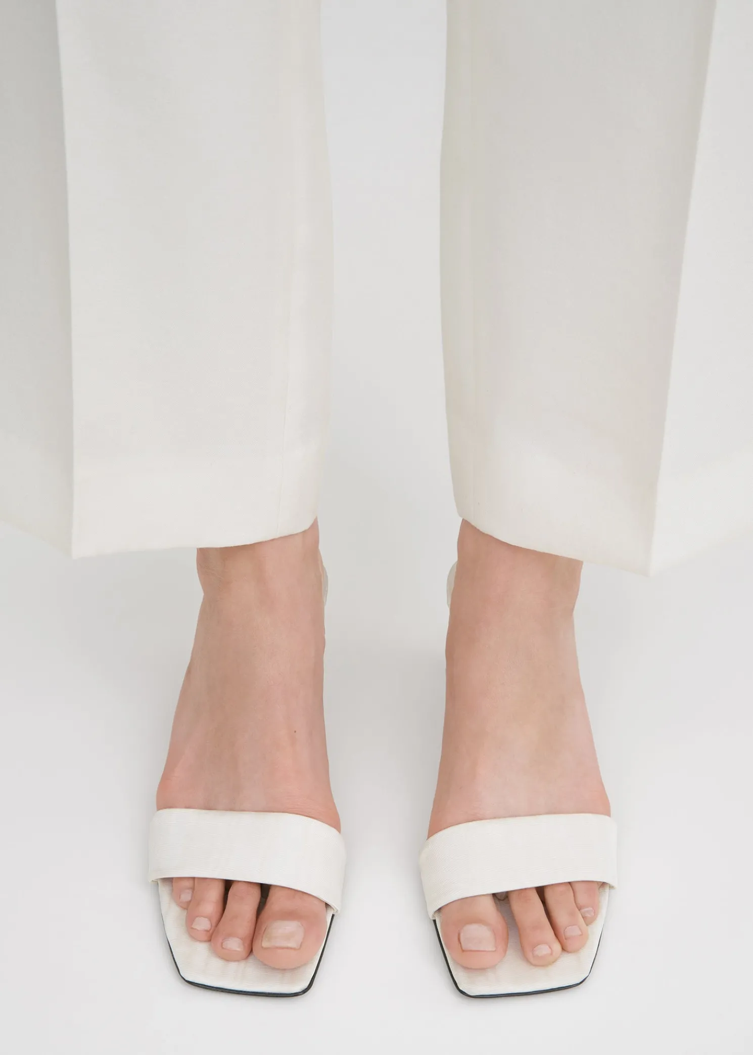 Moiré mule sandals off-white