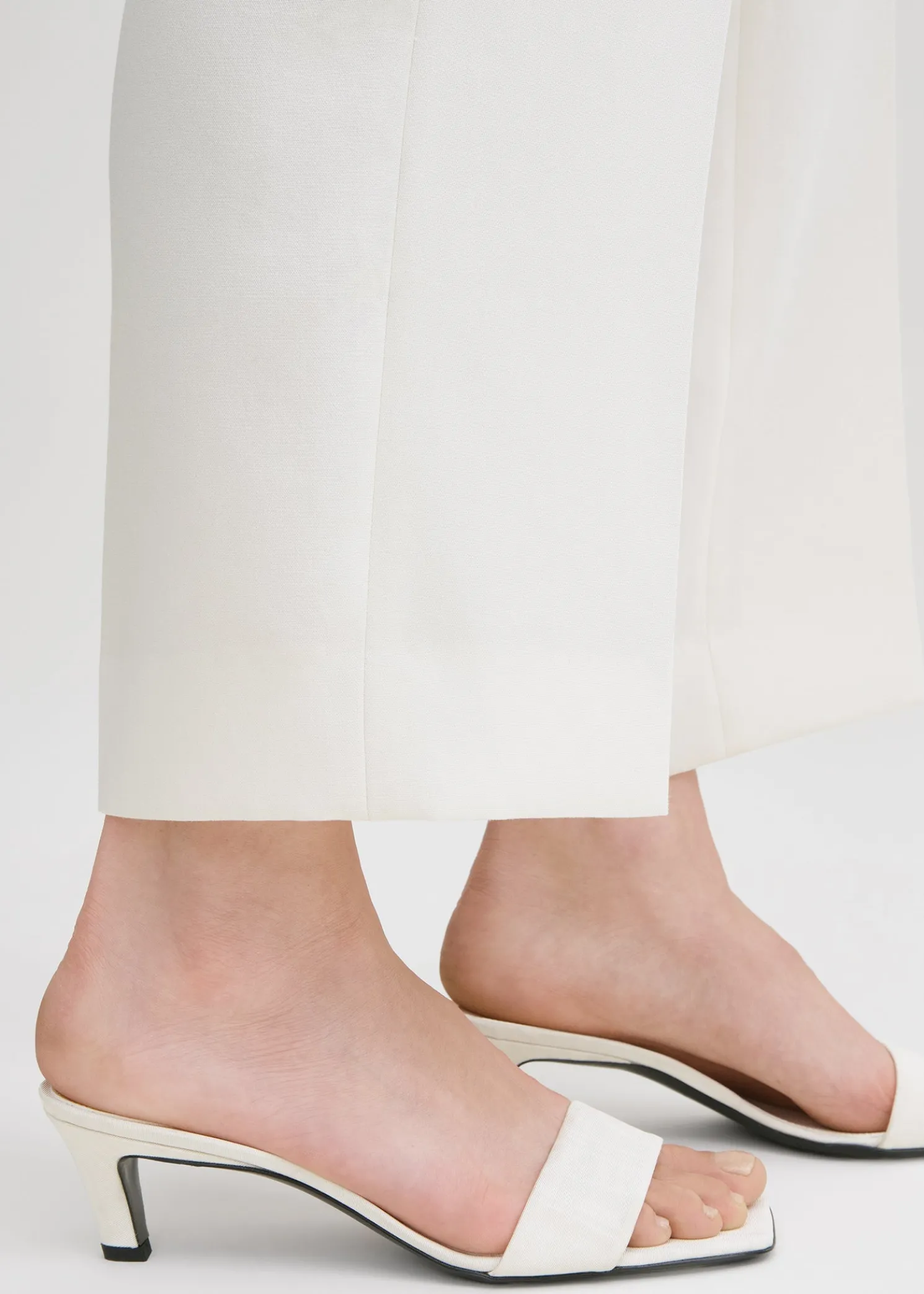 Moiré mule sandals off-white