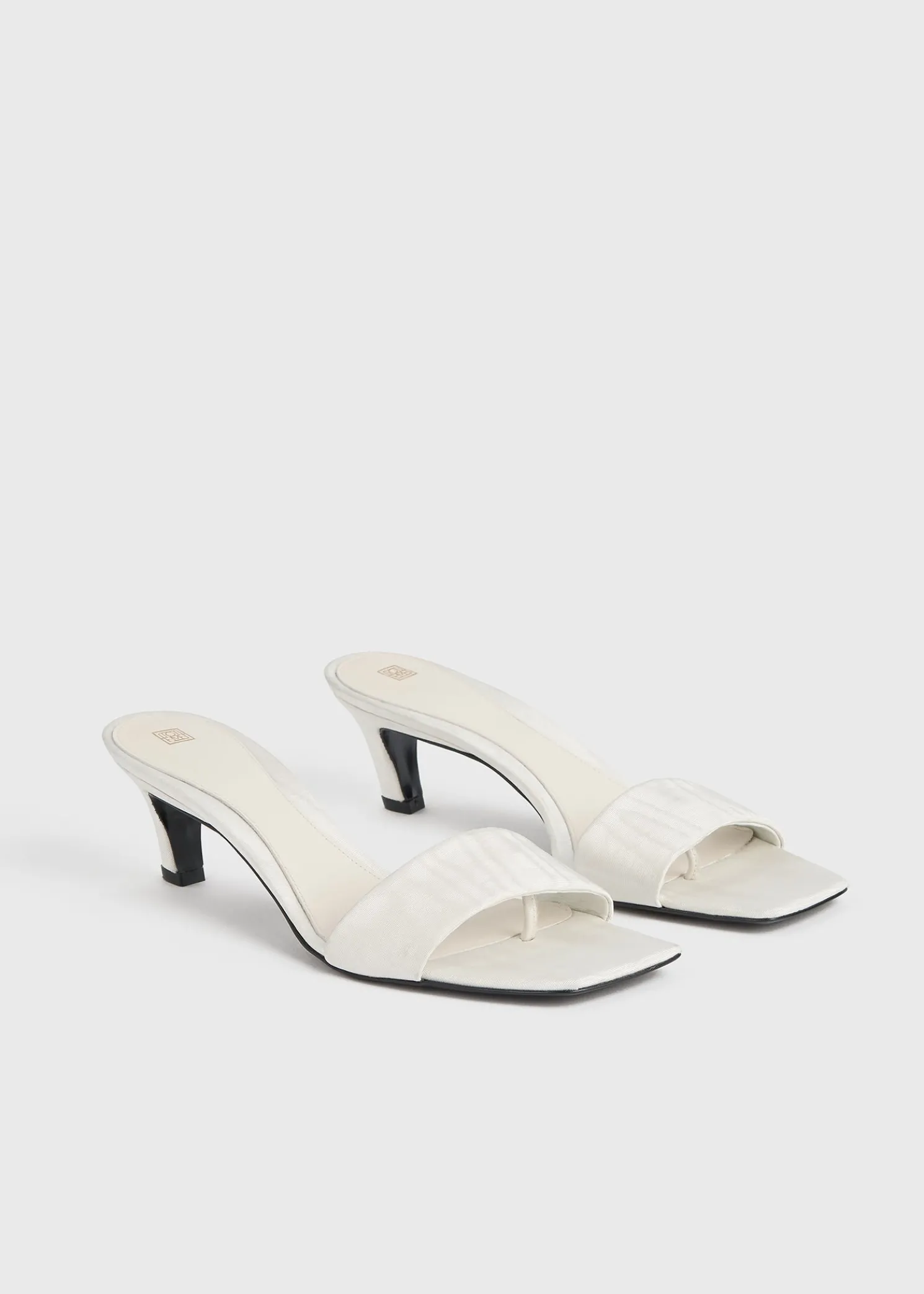 Moiré mule sandals off-white