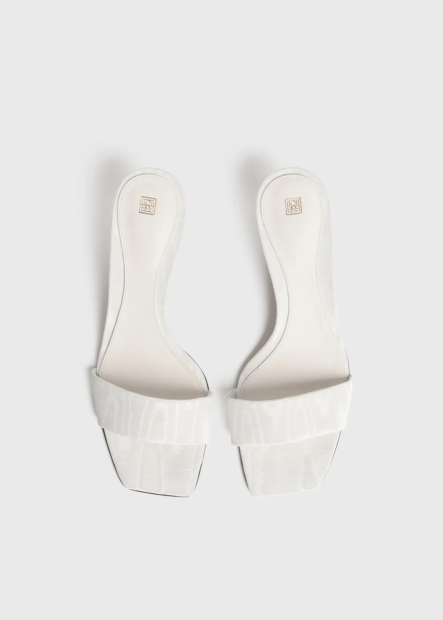 Moiré mule sandals off-white