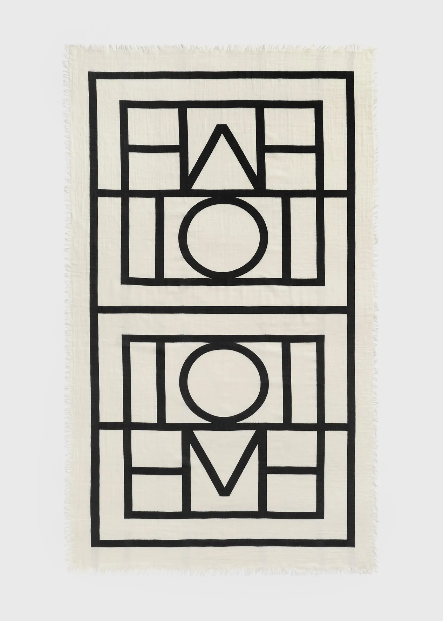 Monogram beach sarong ecru/black