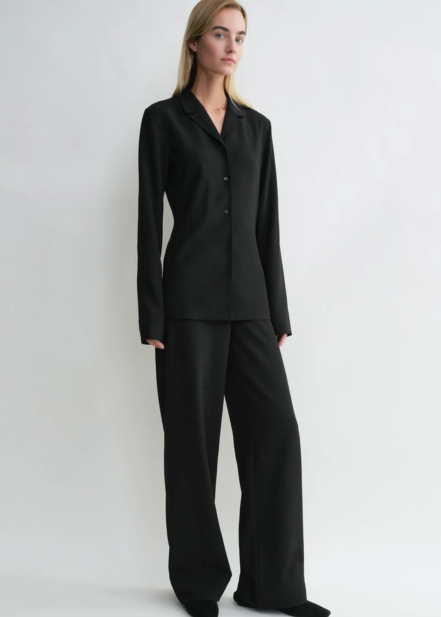 Monogram cady shirt black