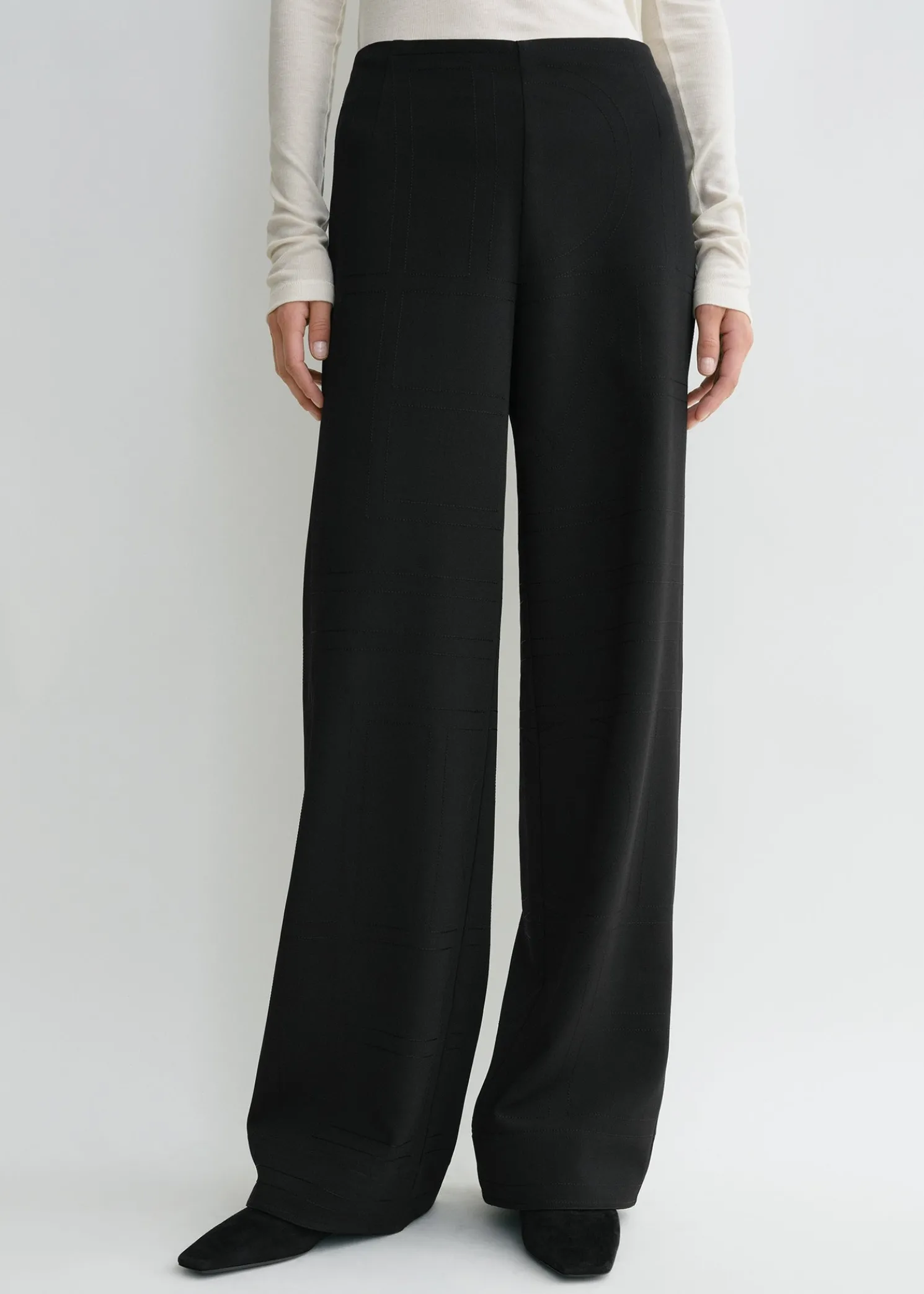 Monogram cady trousers black