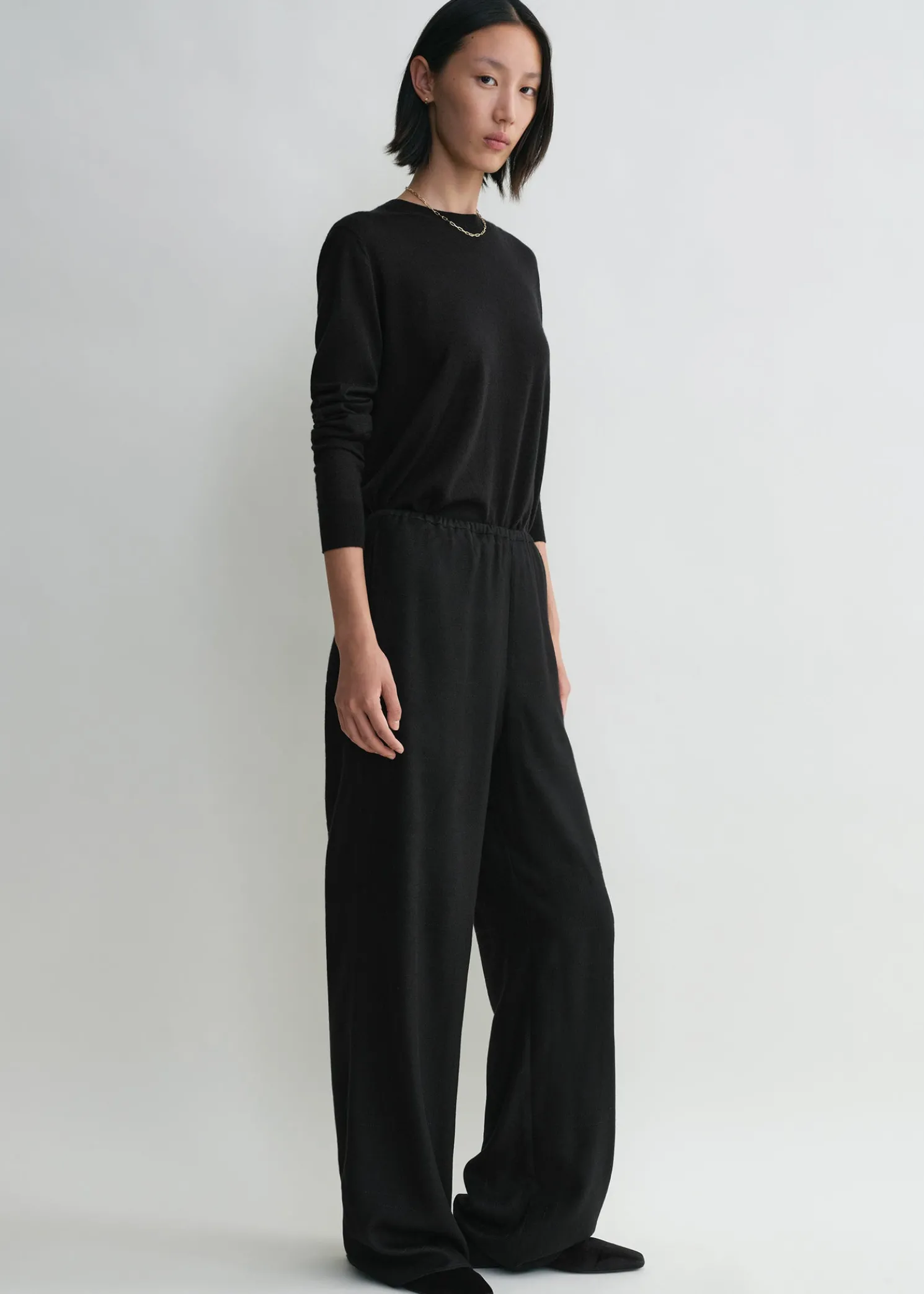 Monogram flannel pj bottoms black