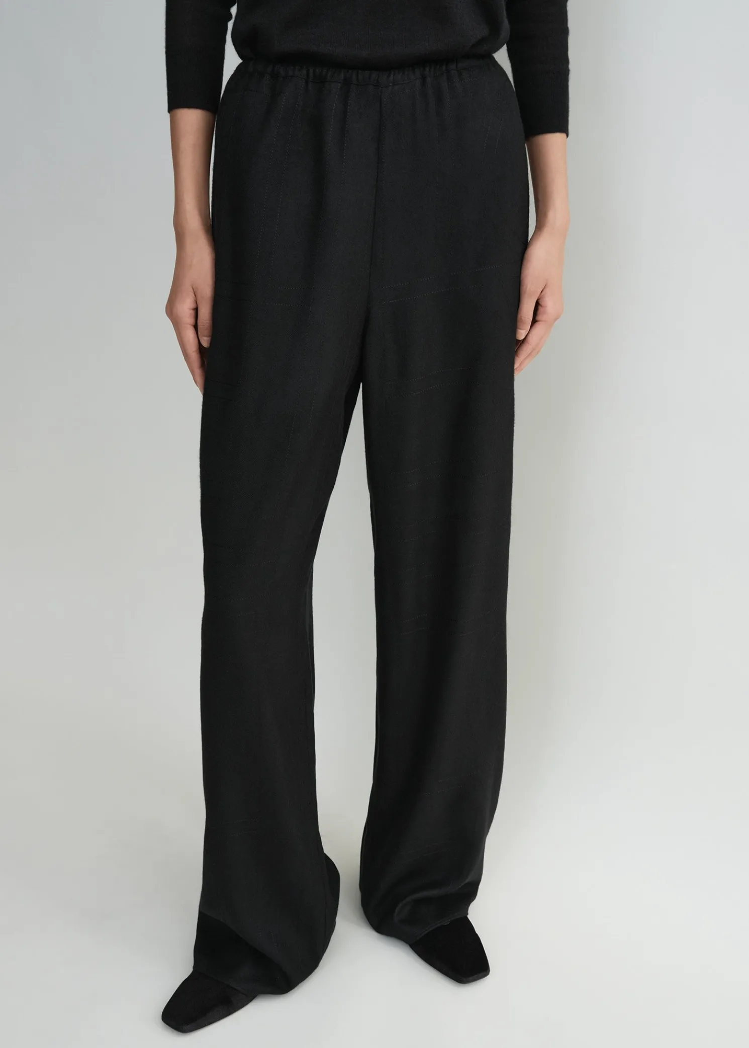 Monogram flannel pj bottoms black