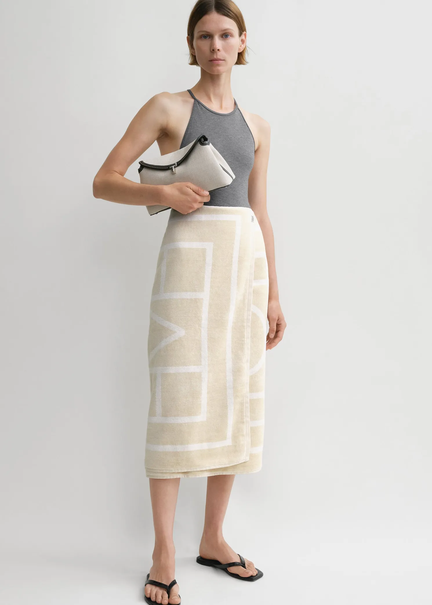 Monogram jacquard beach towel sand