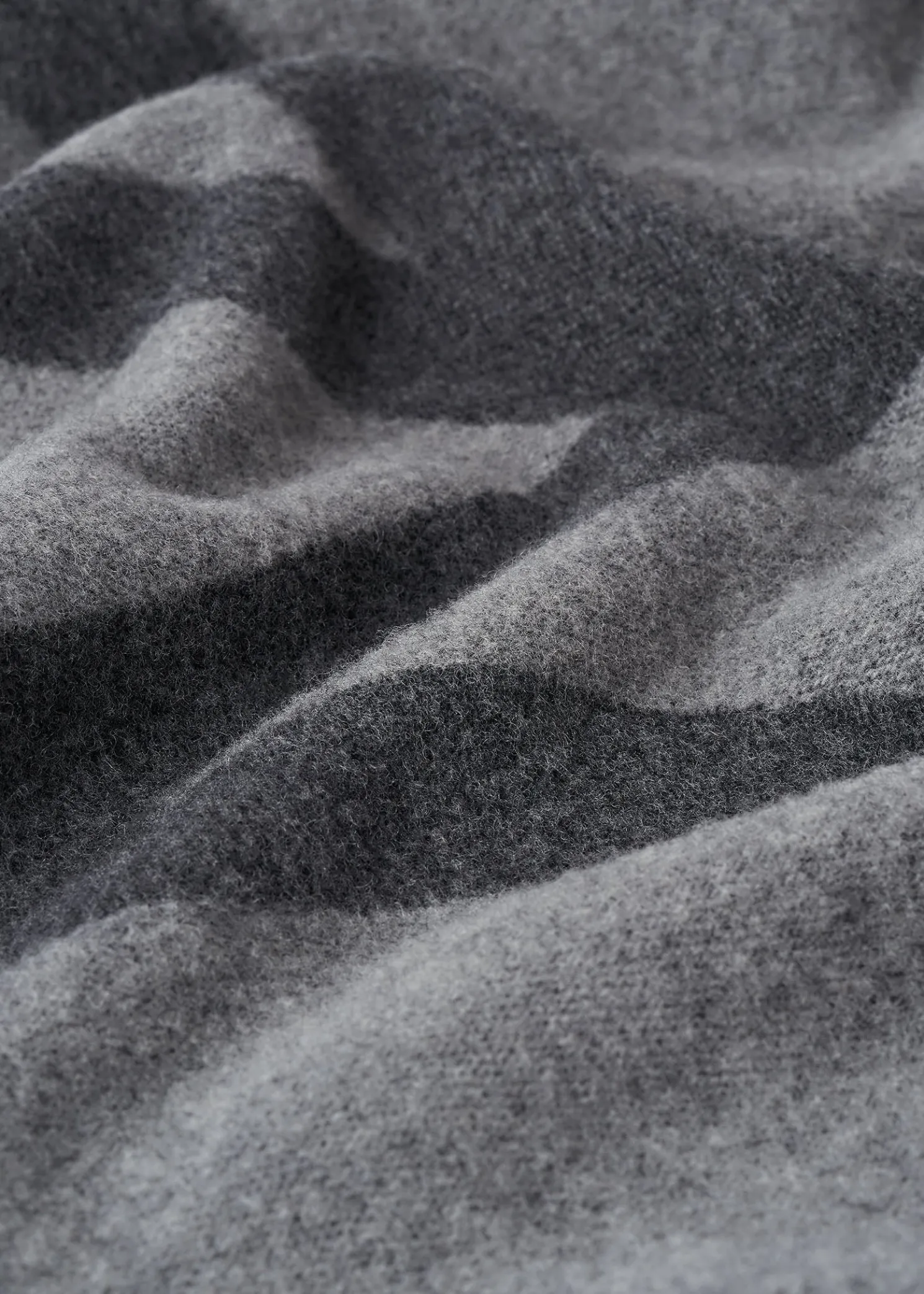 Monogram jacquard wool scarf dark grey mélange