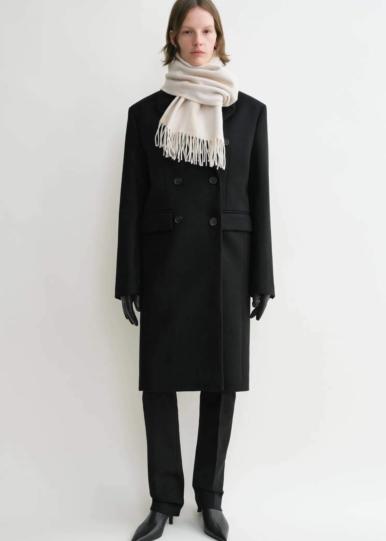 Monogram jacquard wool scarf bone