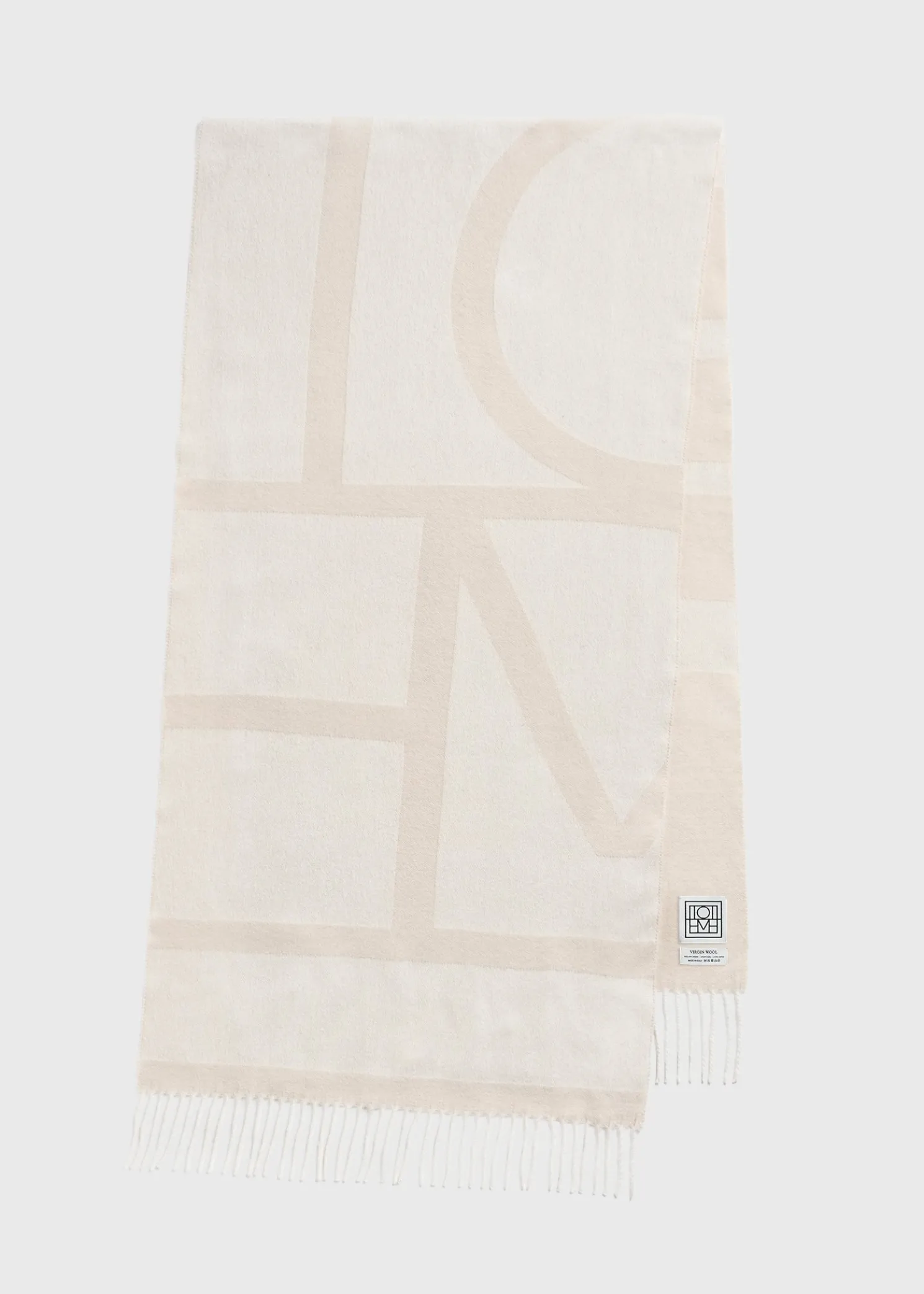 Monogram jacquard wool scarf bone