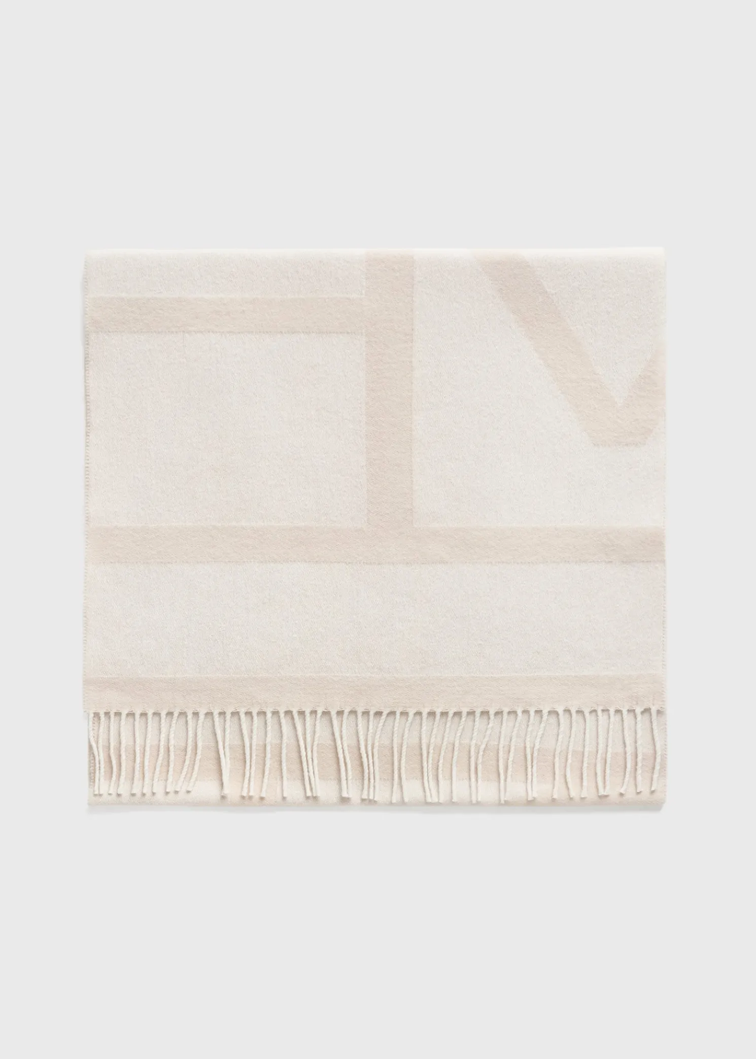 Monogram jacquard wool scarf bone