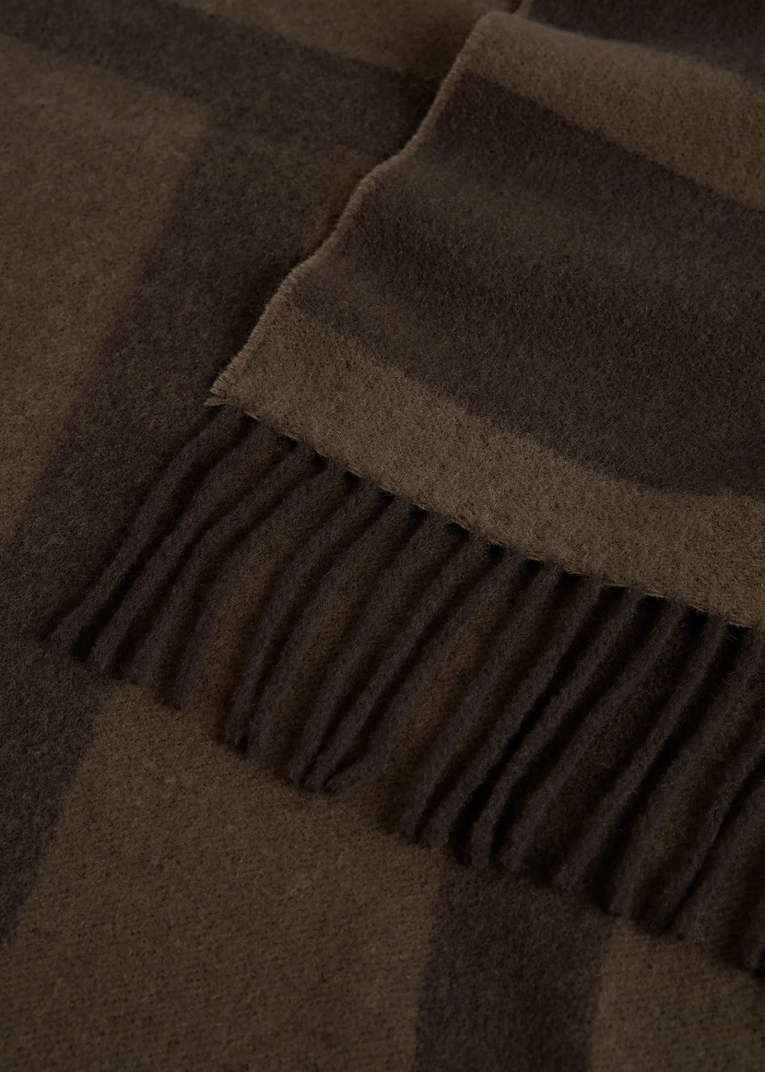 Monogram jacquard wool scarf dark brown