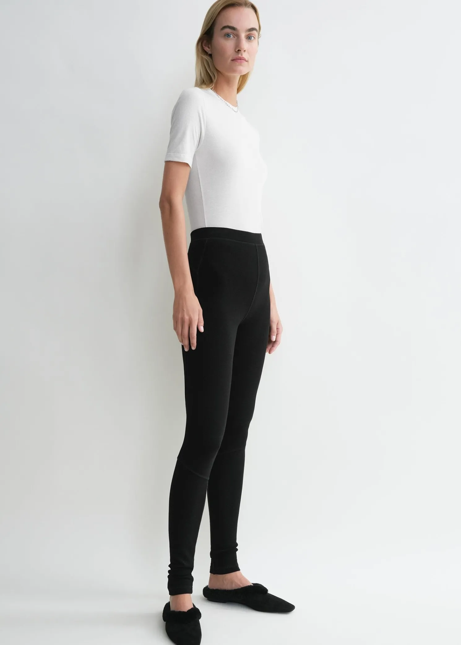 Monogram knit leggings black