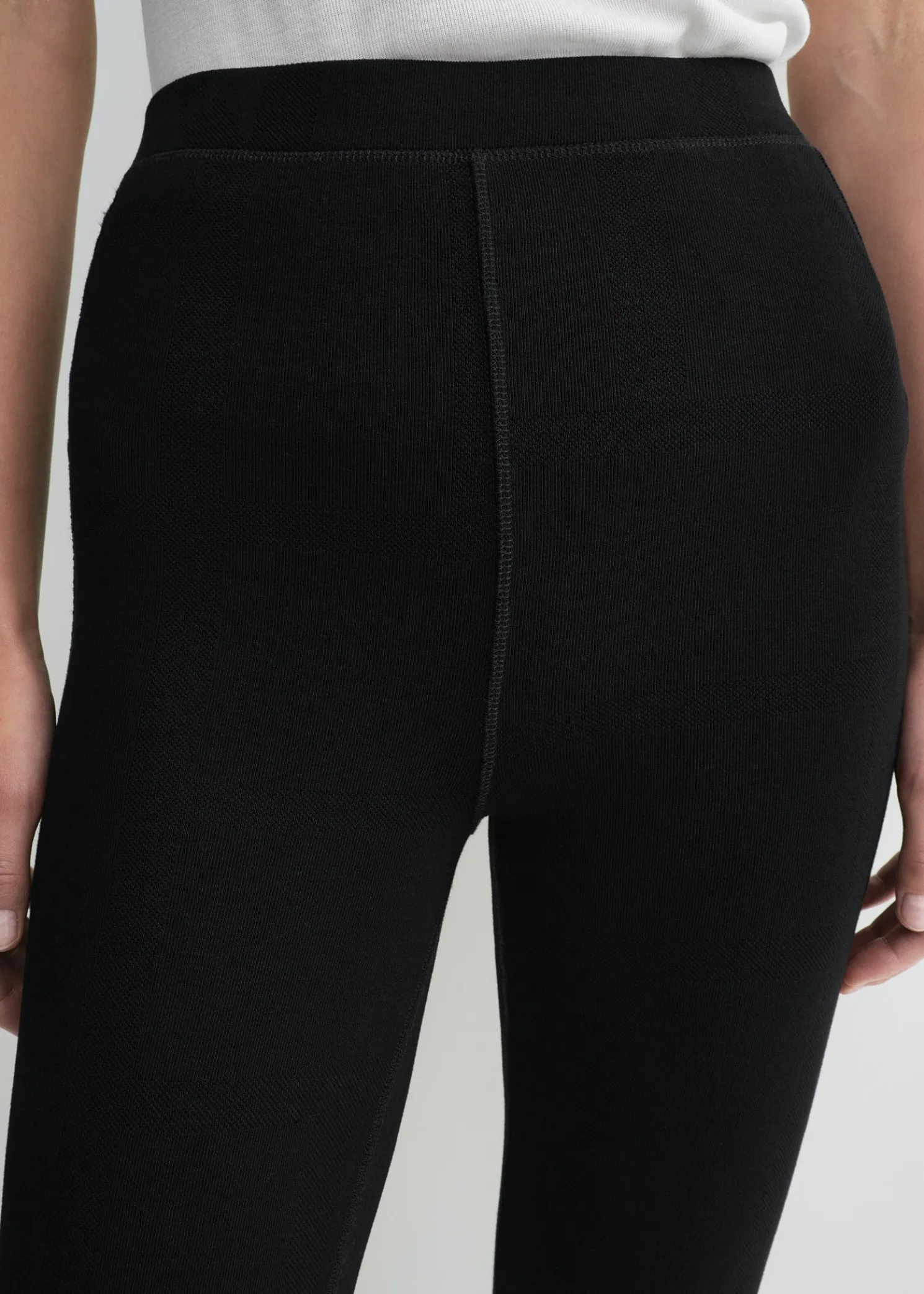 Monogram knit leggings black