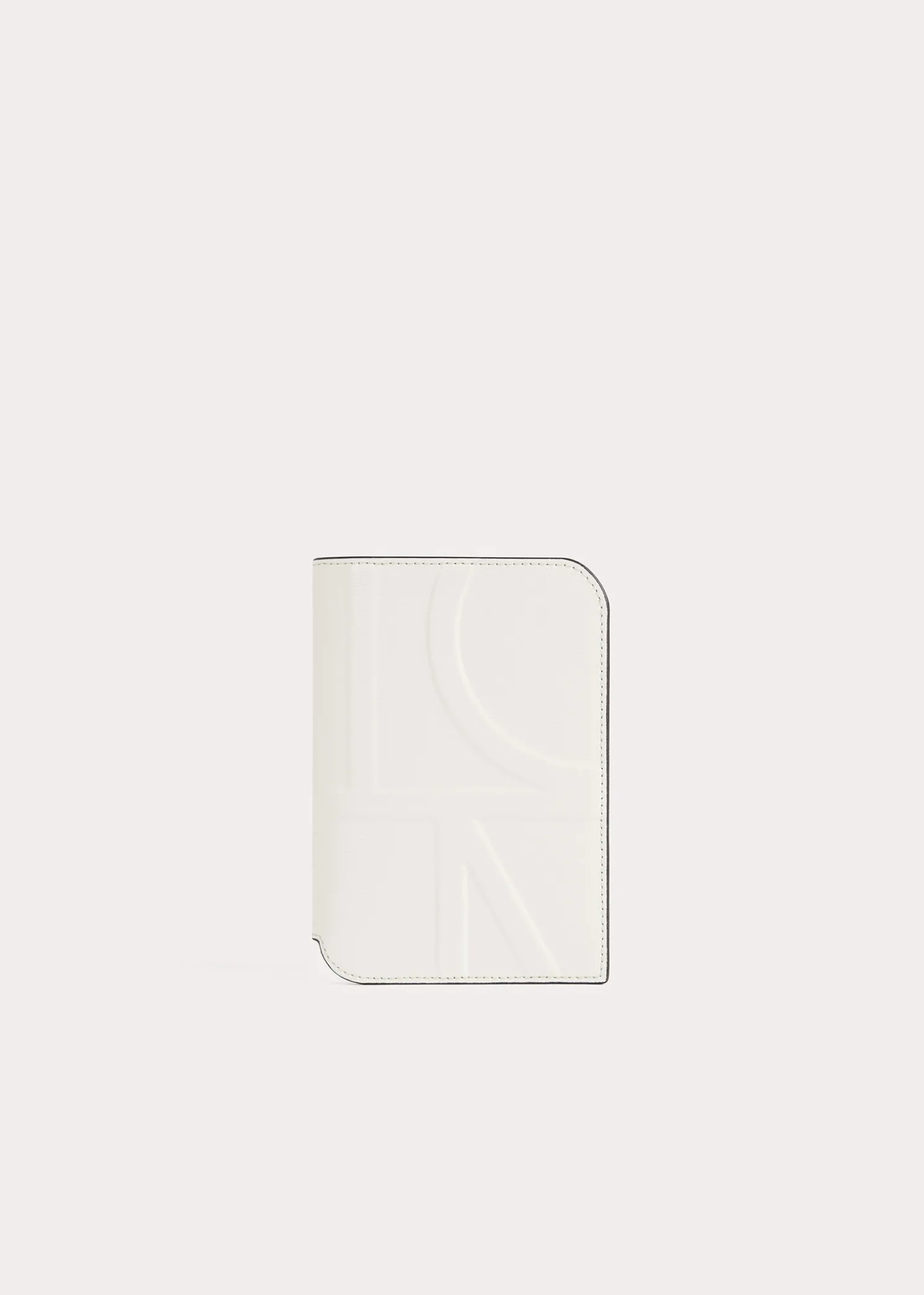 Monogram leather passport holder milk