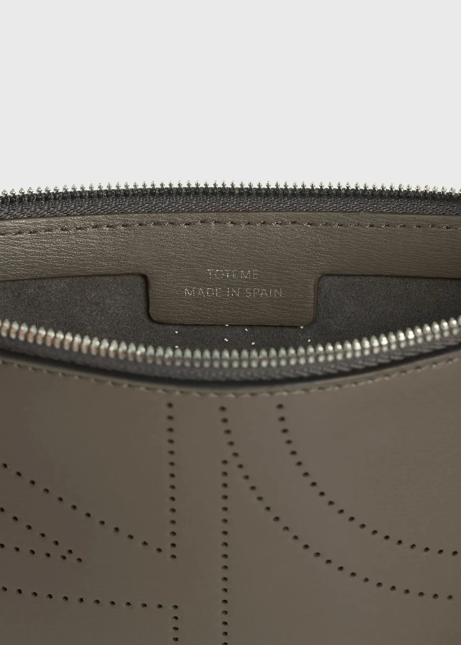 Monogram leather wristlet pouch ash