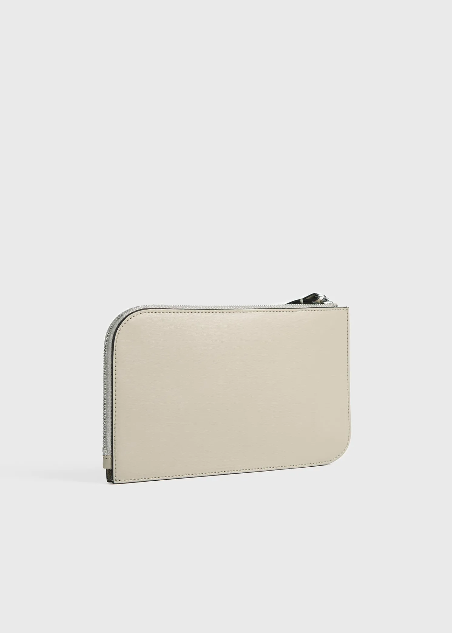 Monogram leather wristlet pouch fawn