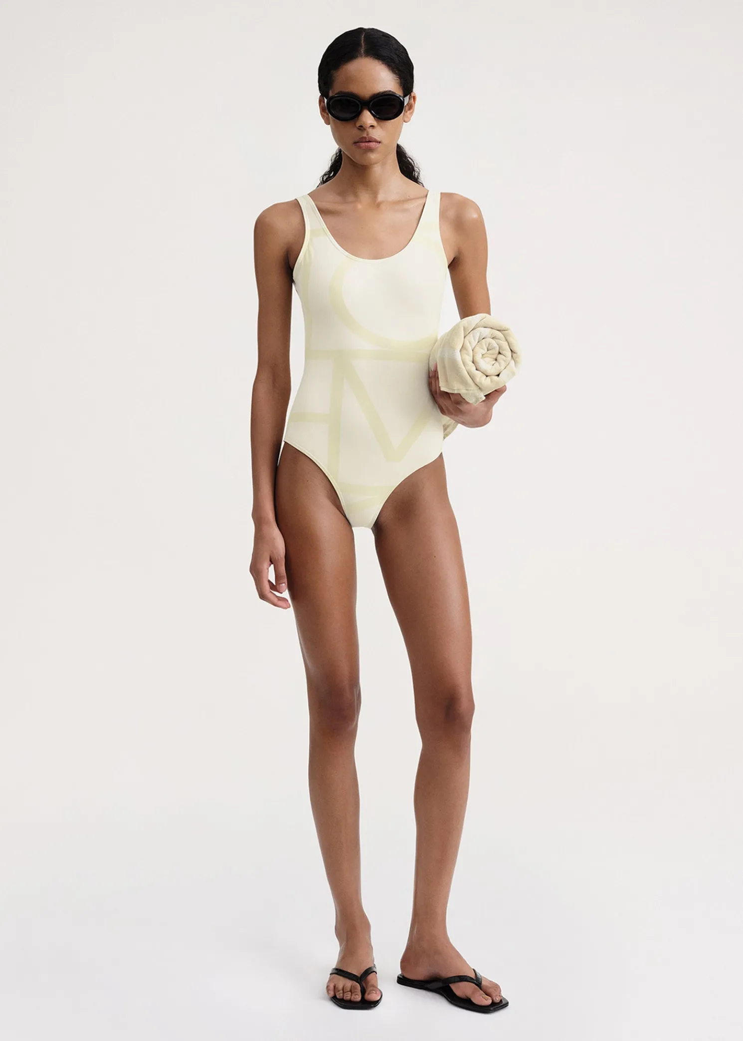 Monogram swimsuit sand