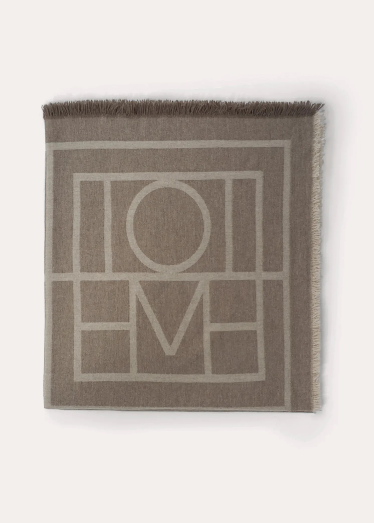 Monogram wool cashmere scarf tobacco