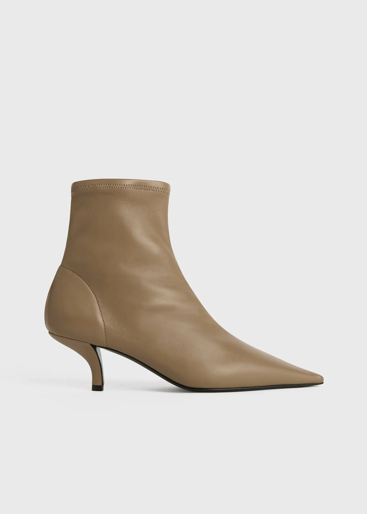 Nappa heeled sock boots truffle