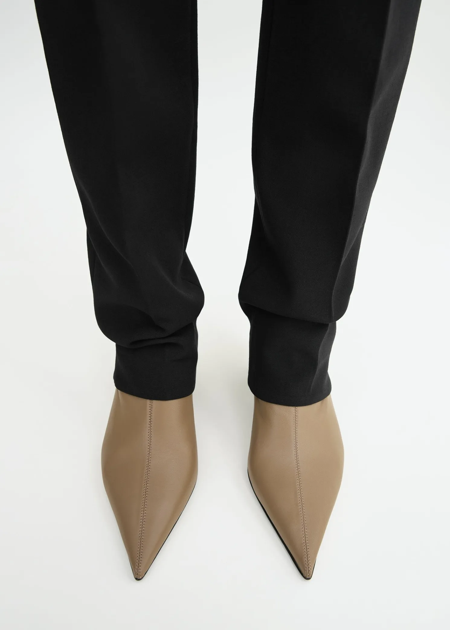 Nappa heeled sock boots truffle