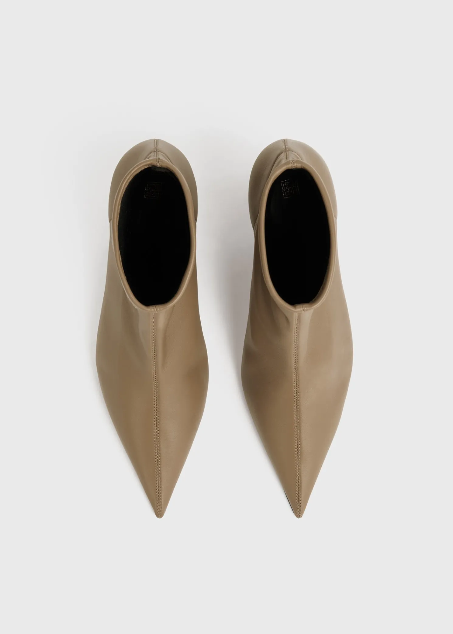 Nappa heeled sock boots truffle