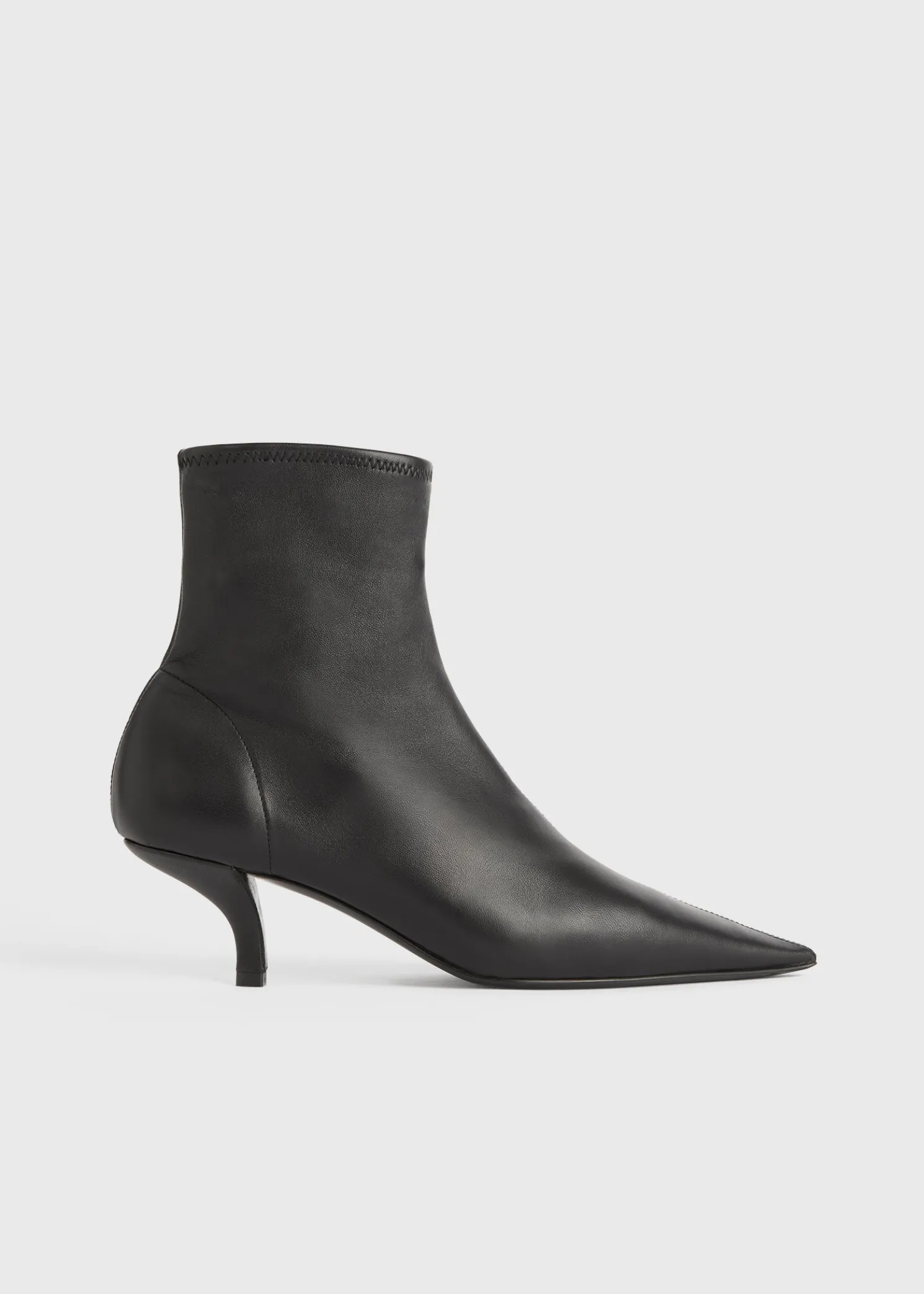 Nappa heeled sock boots black