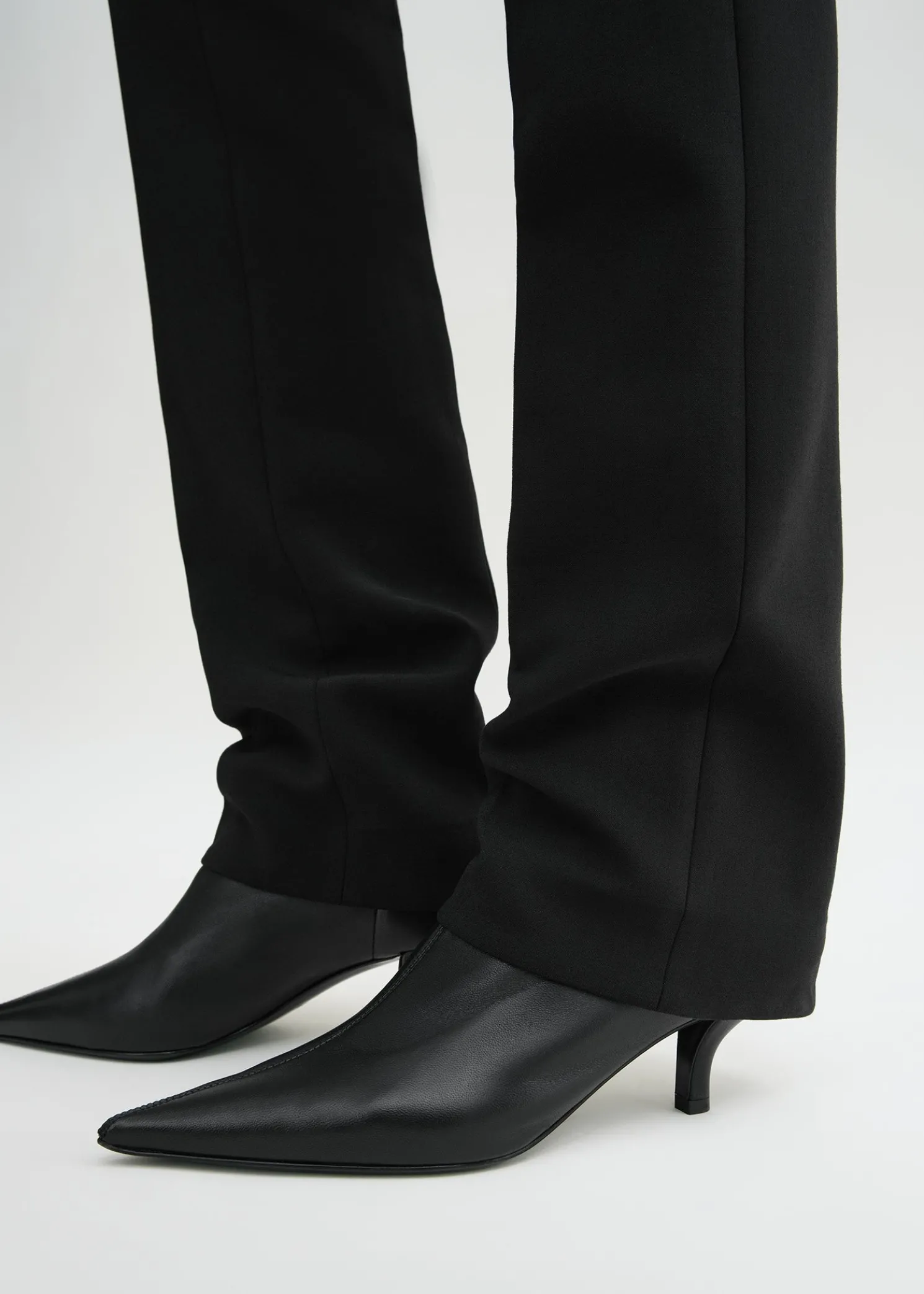 Nappa heeled sock boots black