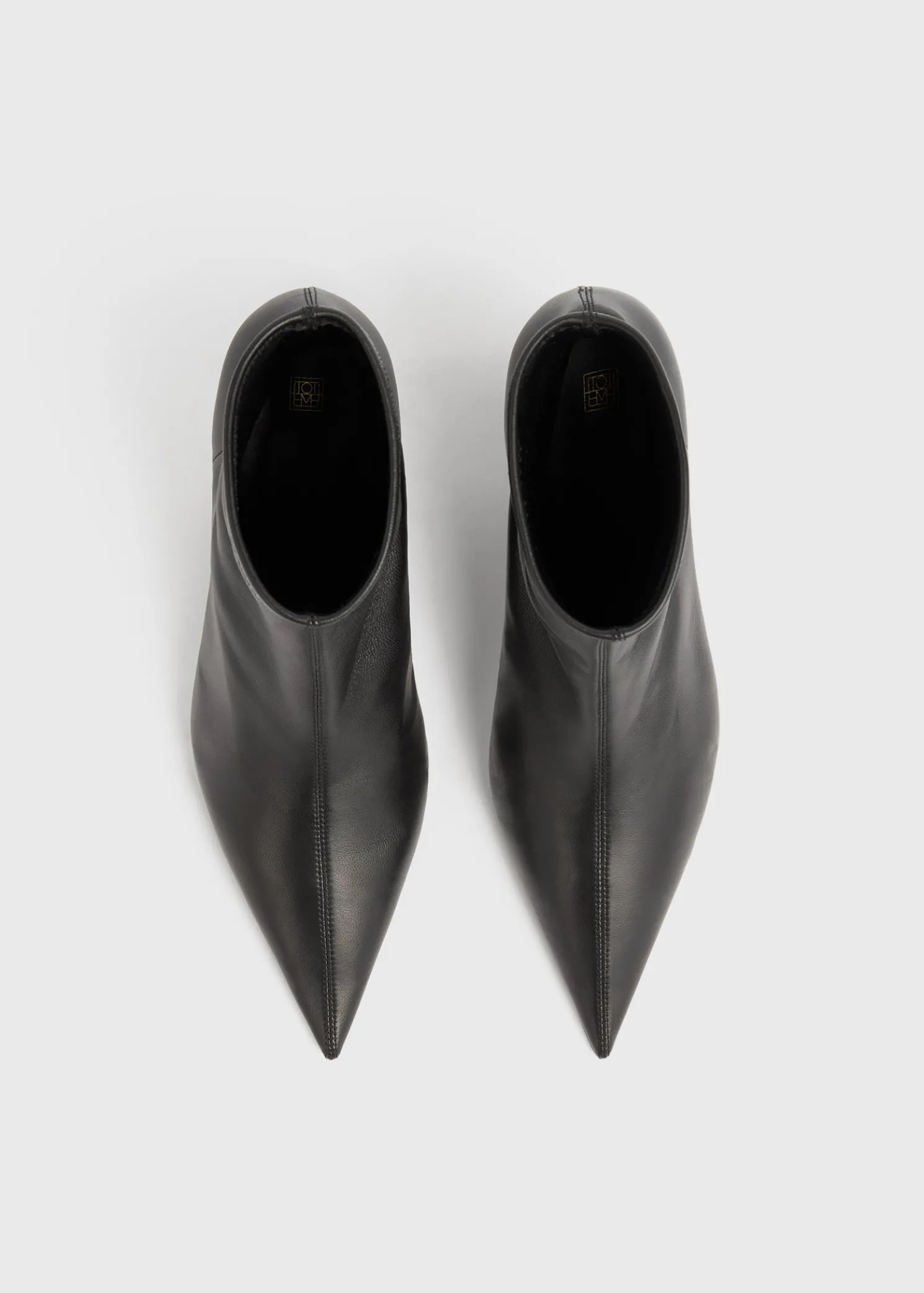 Nappa heeled sock boots black