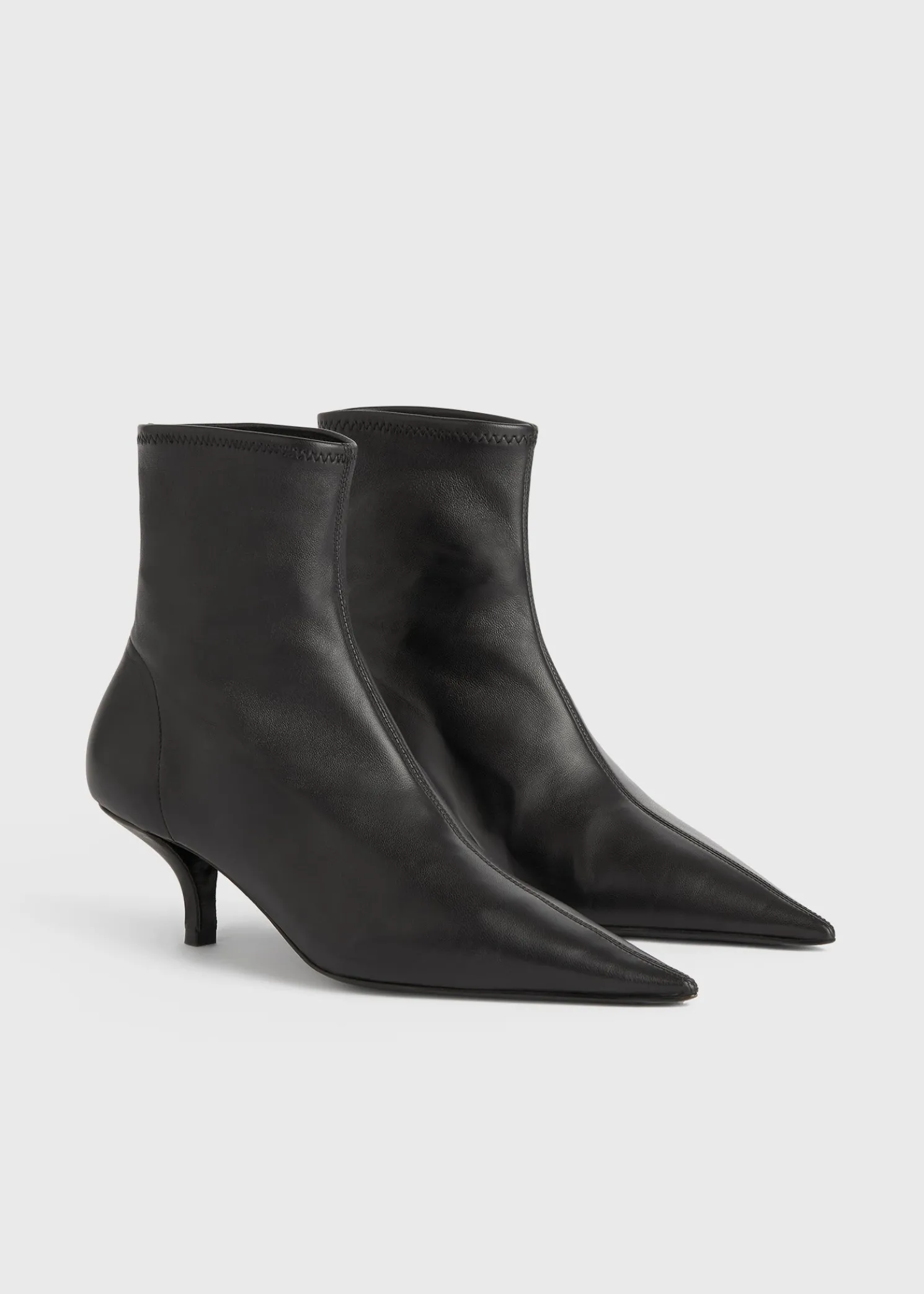 Nappa heeled sock boots black