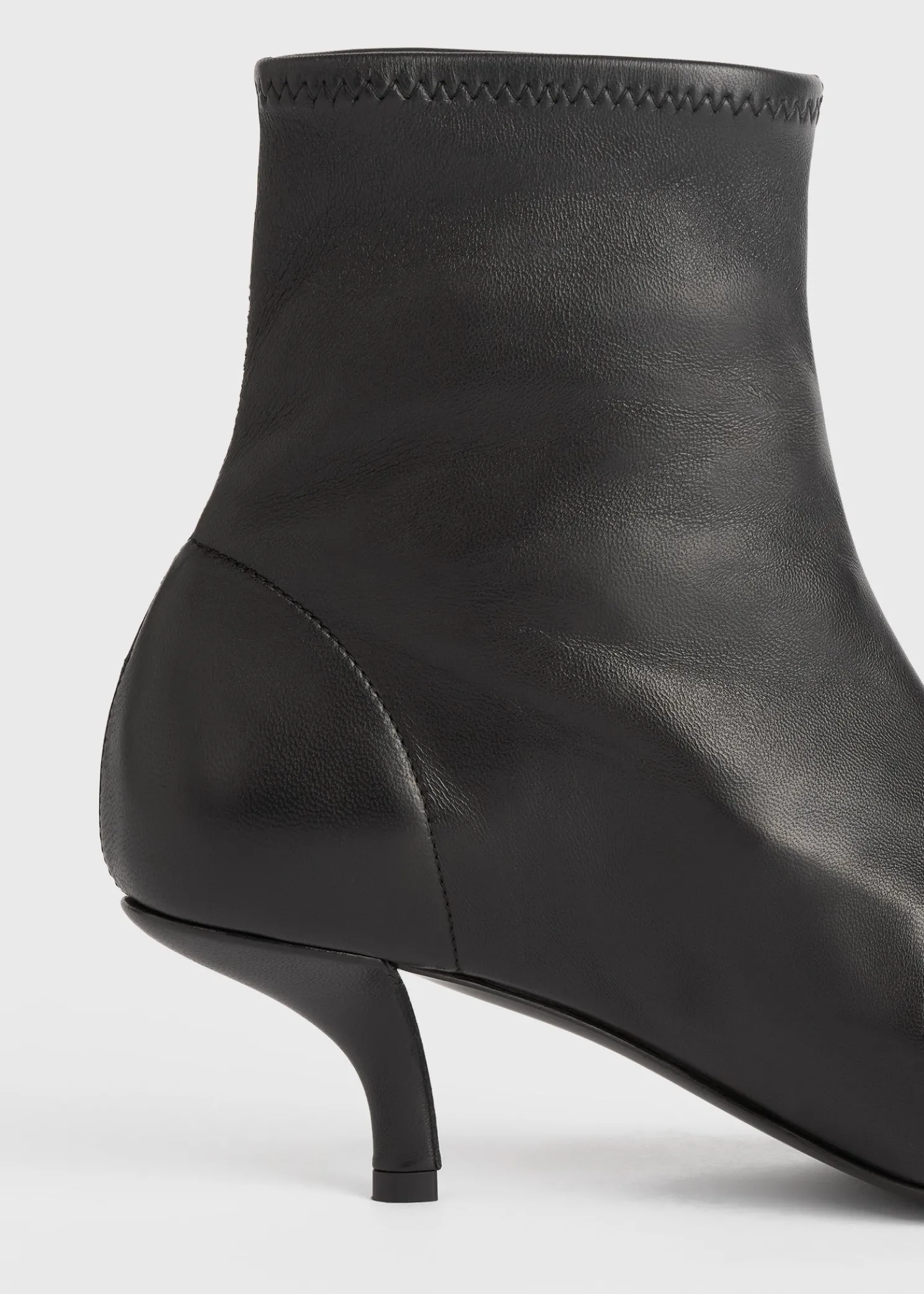 Nappa heeled sock boots black