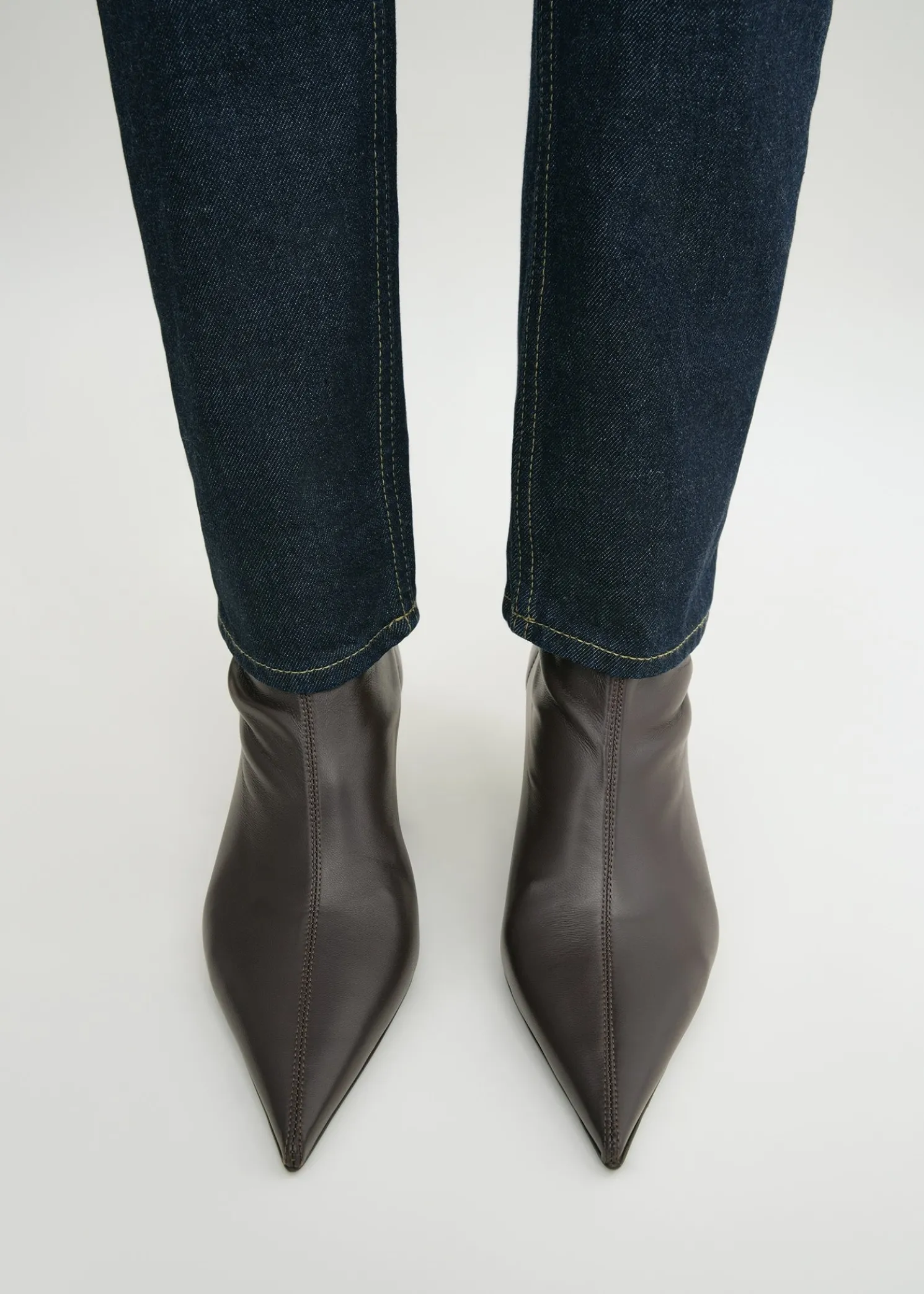 Nappa heeled sock boots bark