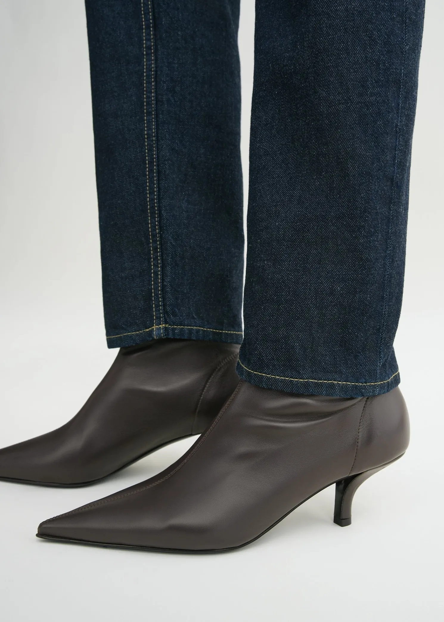 Nappa heeled sock boots bark