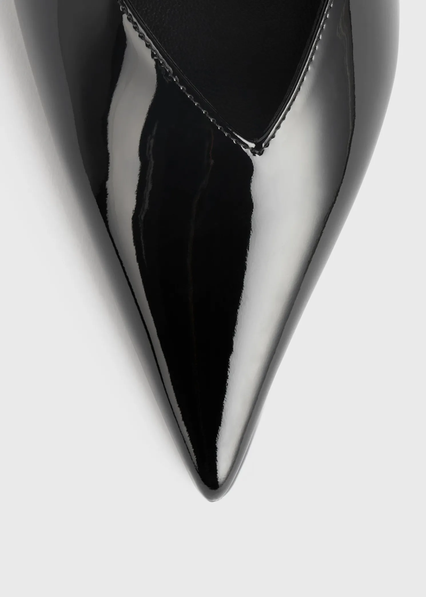Patent asymmetric ballerinas black