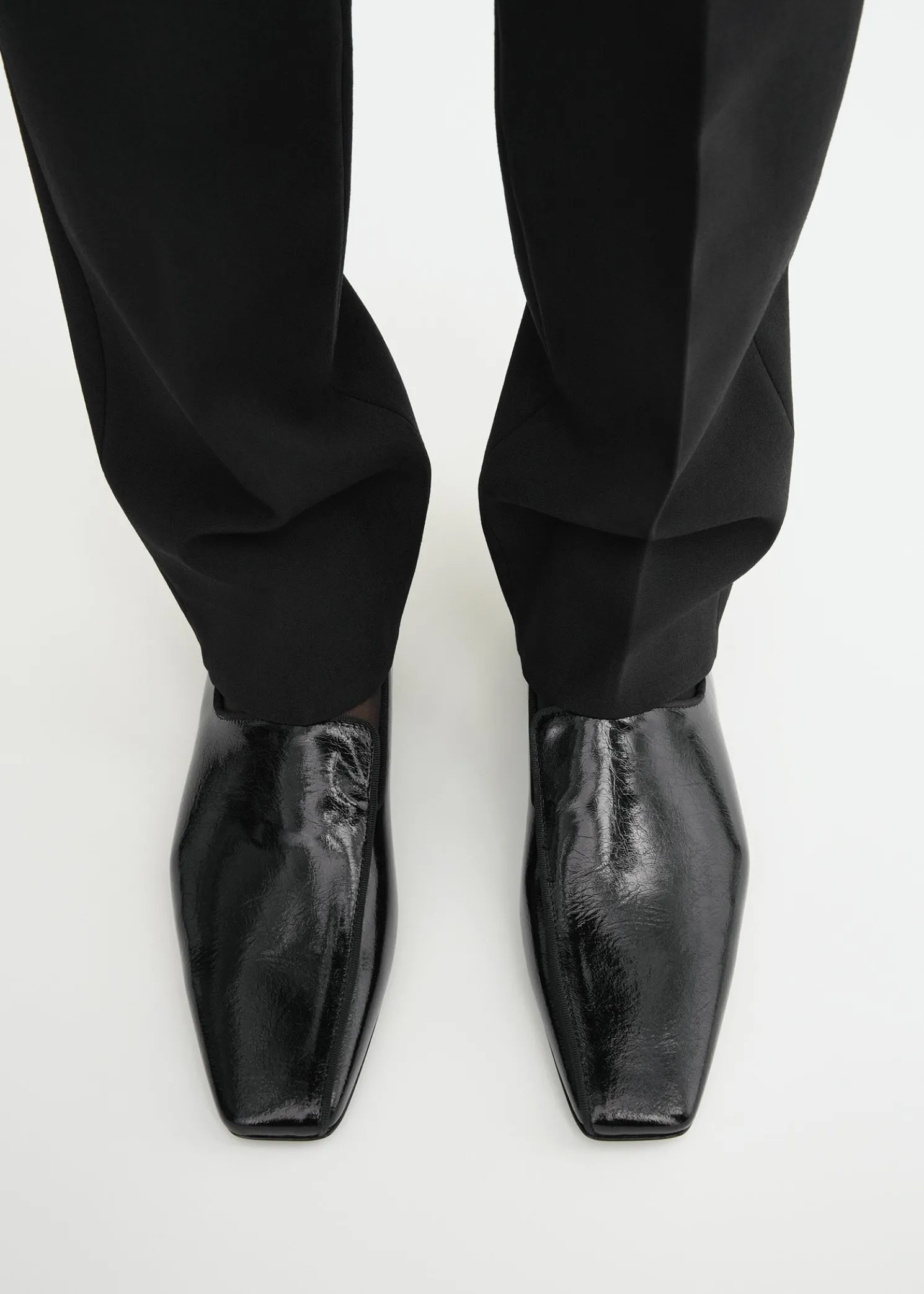 Piped Naplack loafers black