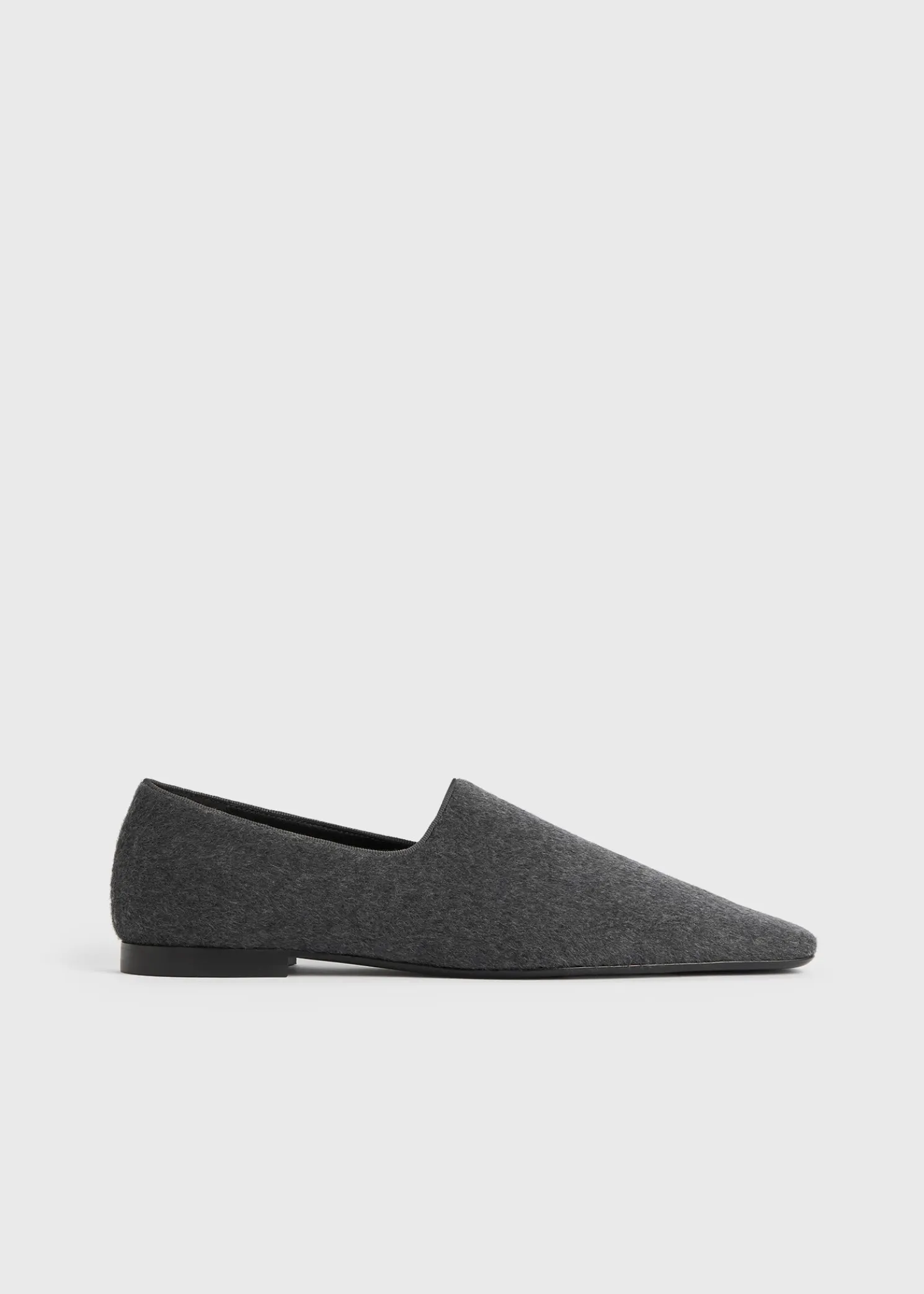 Piped wool loafers grey