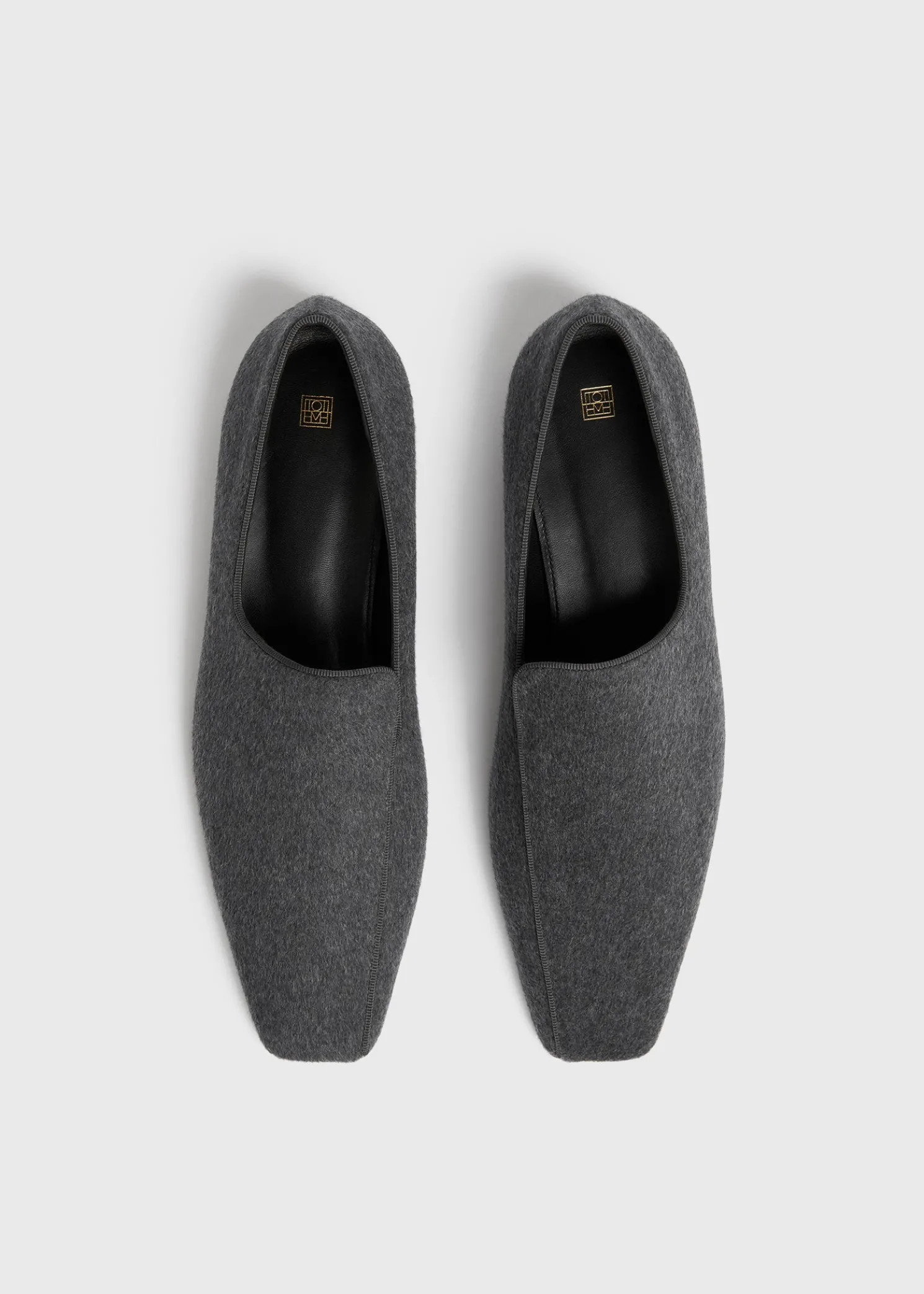 Piped wool loafers grey