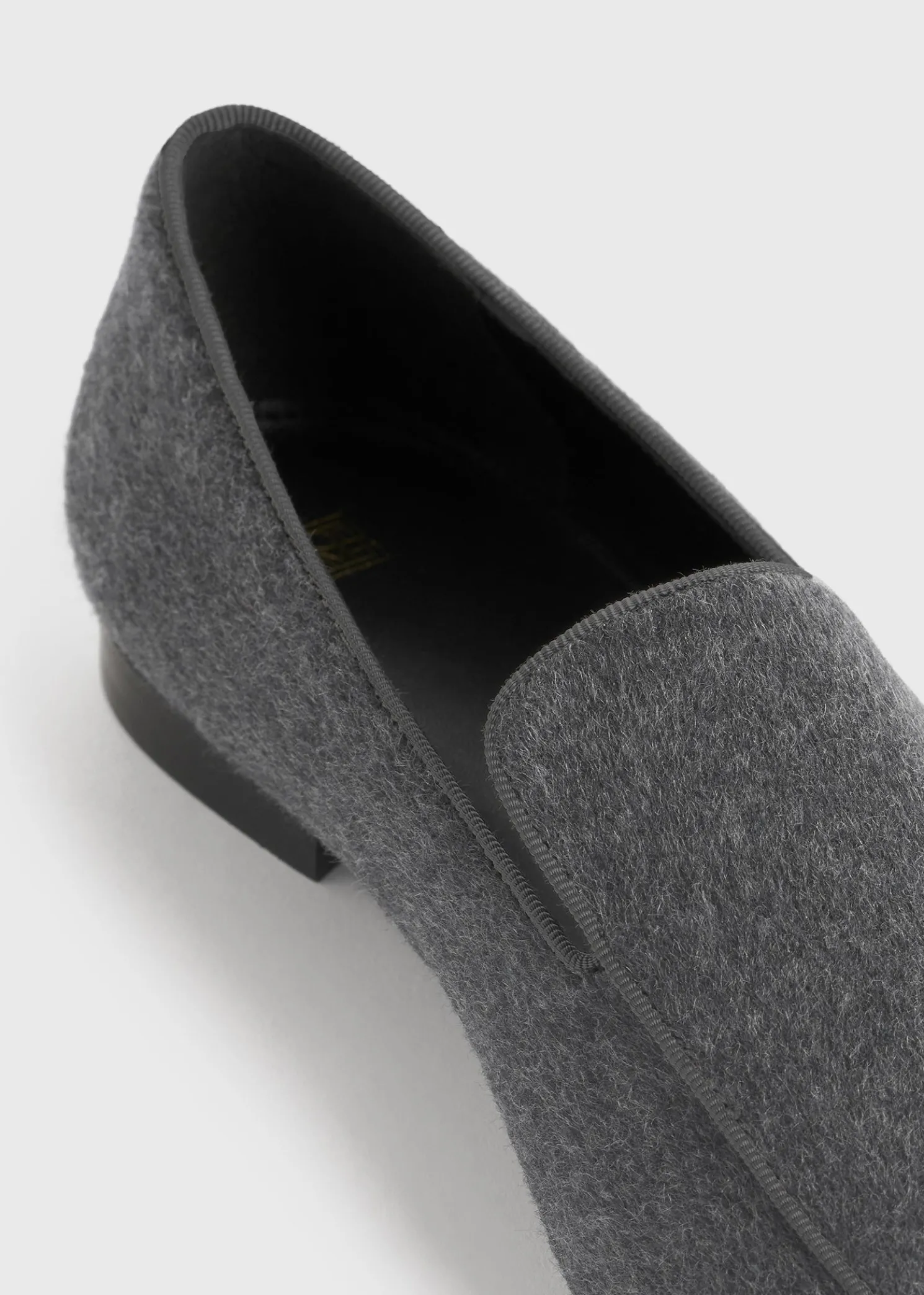 Piped wool loafers grey