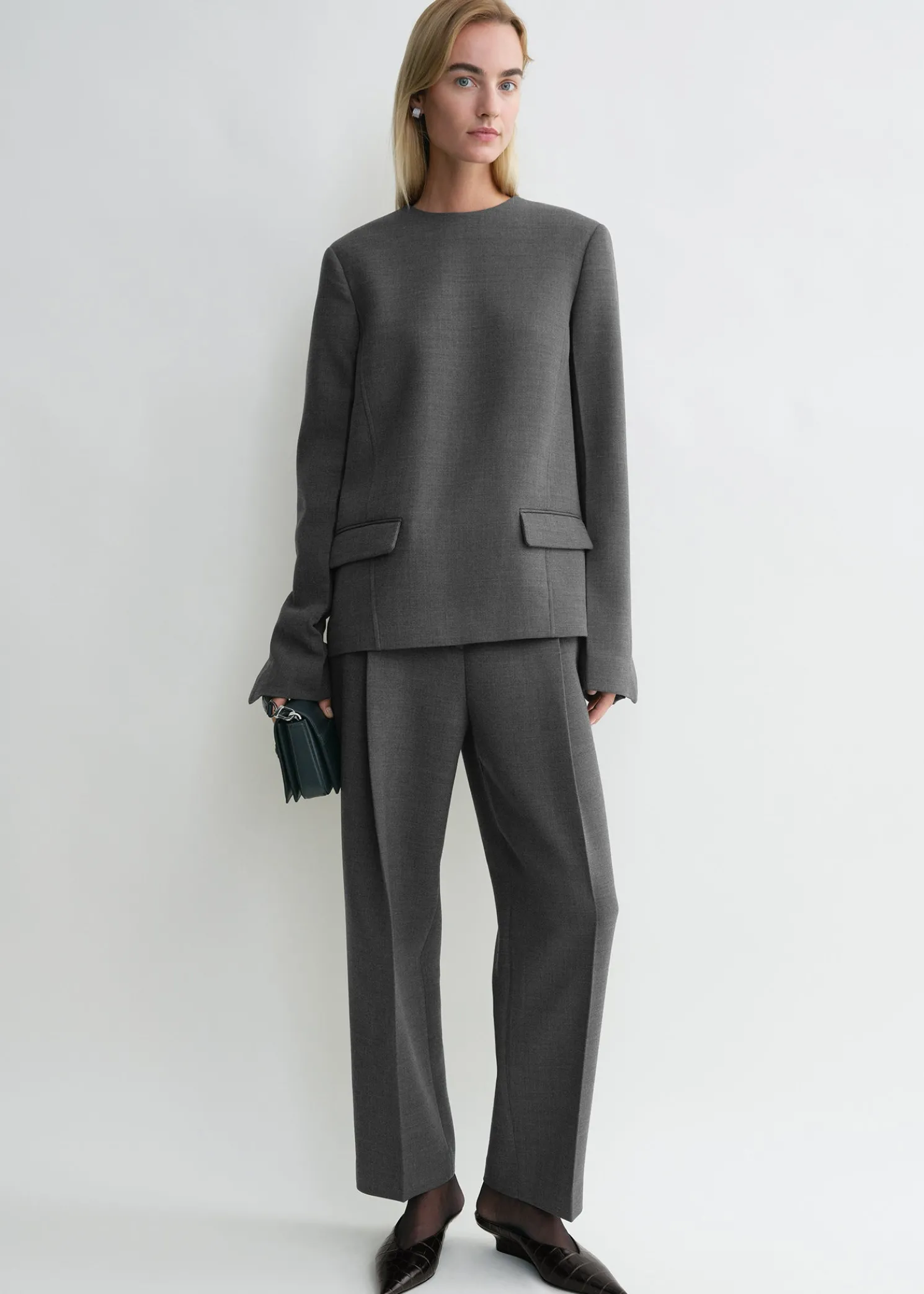 Pocket top grey melange