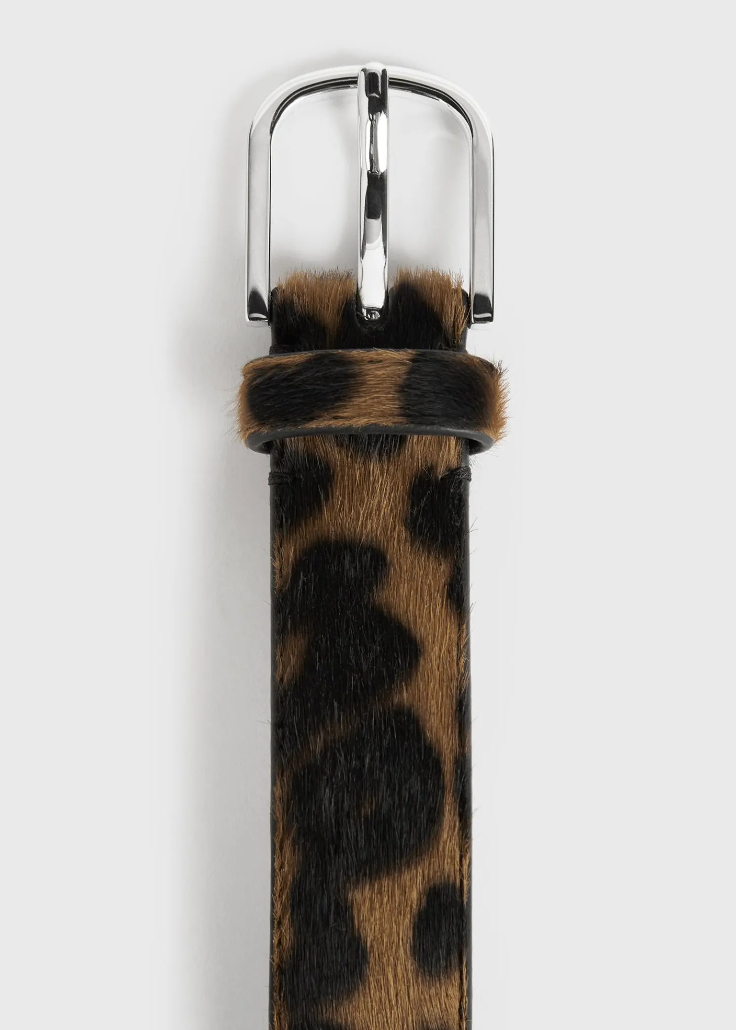 Pony hair belt leopard