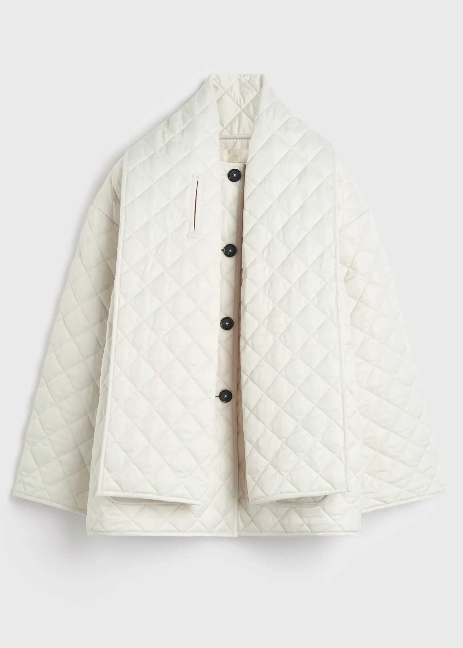 Quilted scarf jacket winter white
